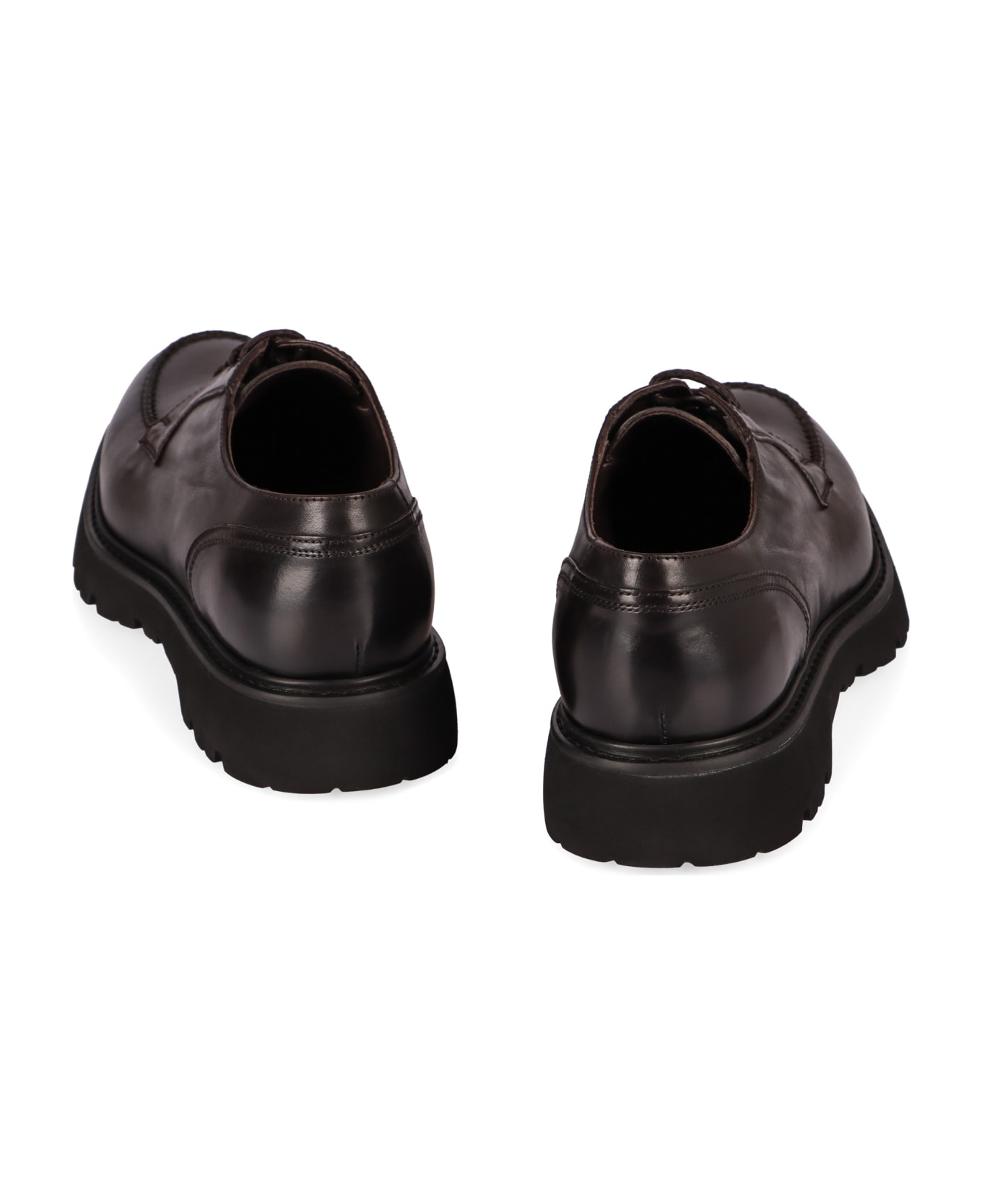 Doucal's Derby Lace Up Comb Seams - Brown Black