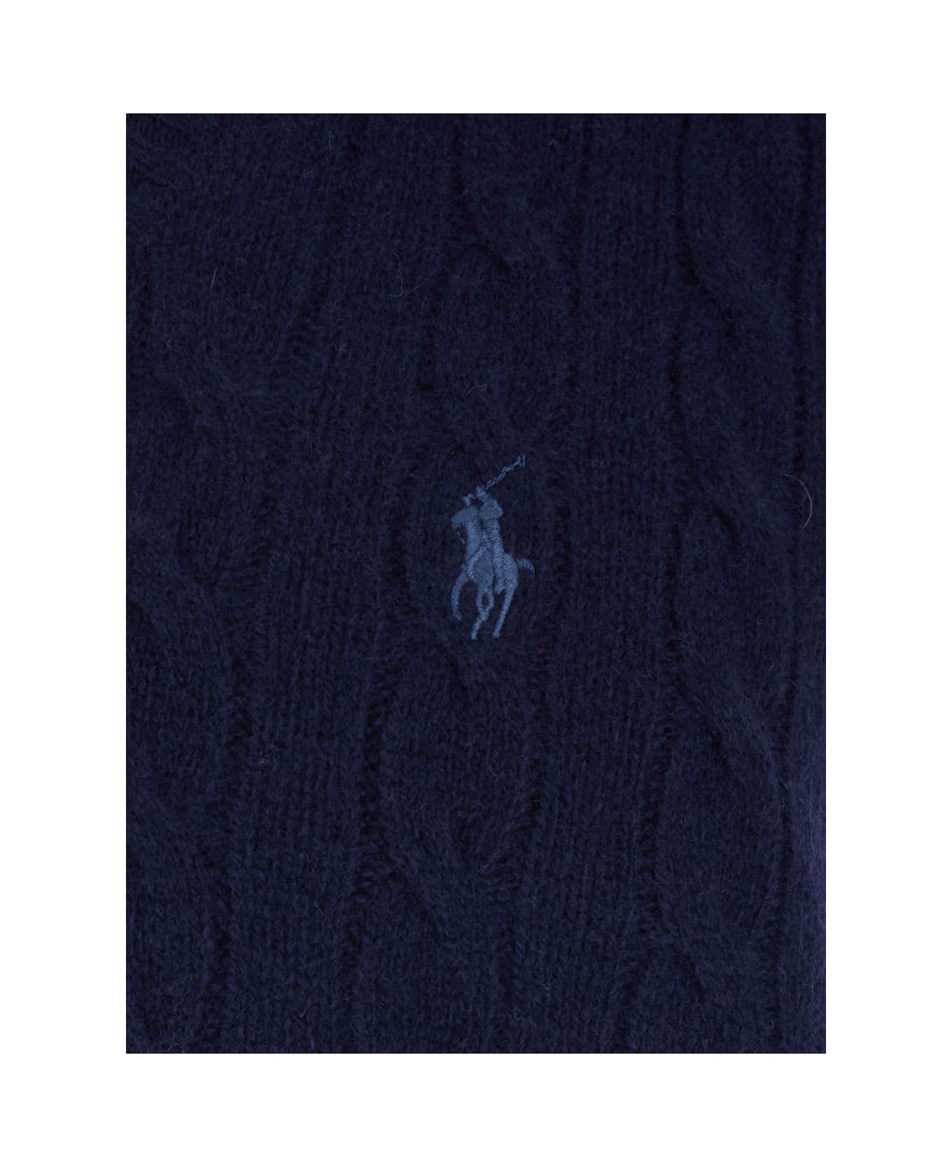 Polo Ralph Lauren Blue Vest With V Neck And Pony Embroidery On The Front In Wool And Cashmere Man - Blu