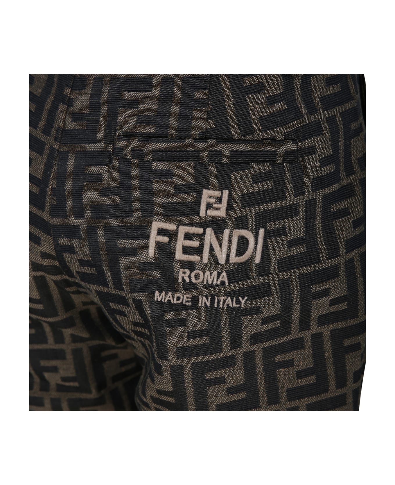 Fendi Brown Trousers For Boy With Ff - Brown