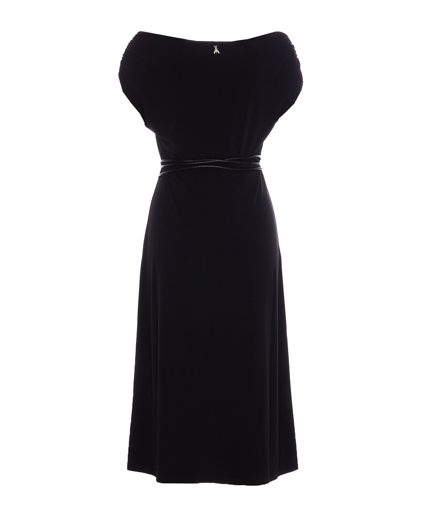 Patrizia Pepe Boat Neck Dress With Belt - Black