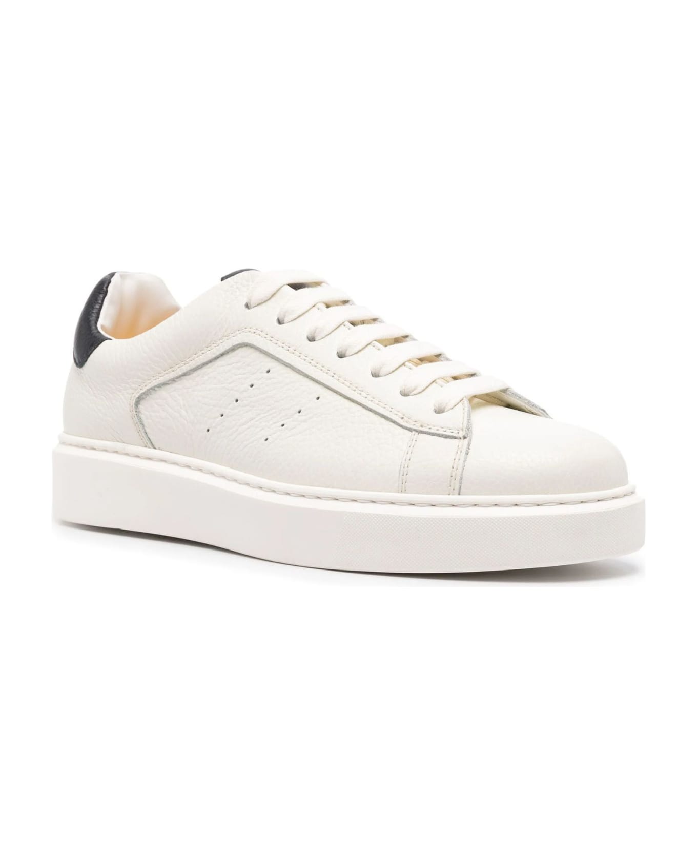 Doucal's White Calf Leather Sneakers - Panna スニーカー