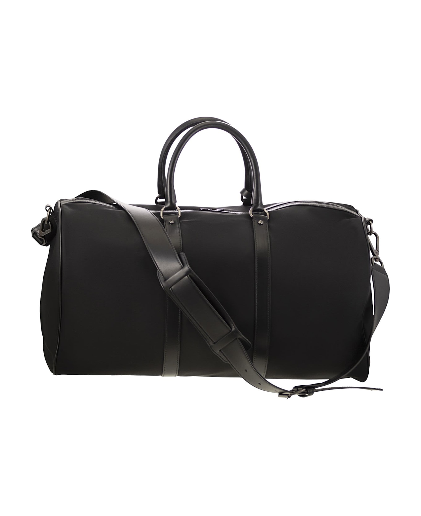 Kiton Duffel Bag With Leather Inserts - Black