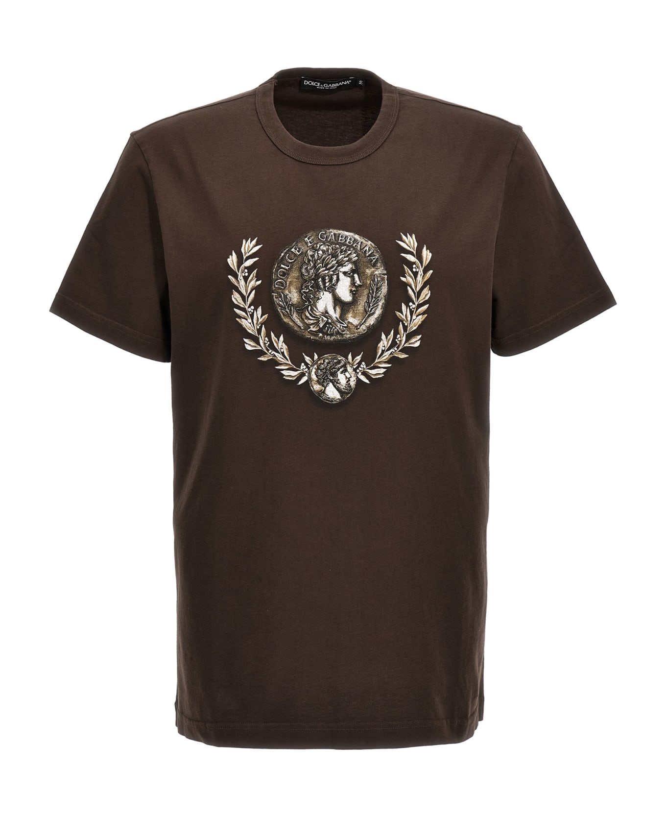 Dolce & Gabbana Coins And Laurel Print T-shirt - Brown シャツ