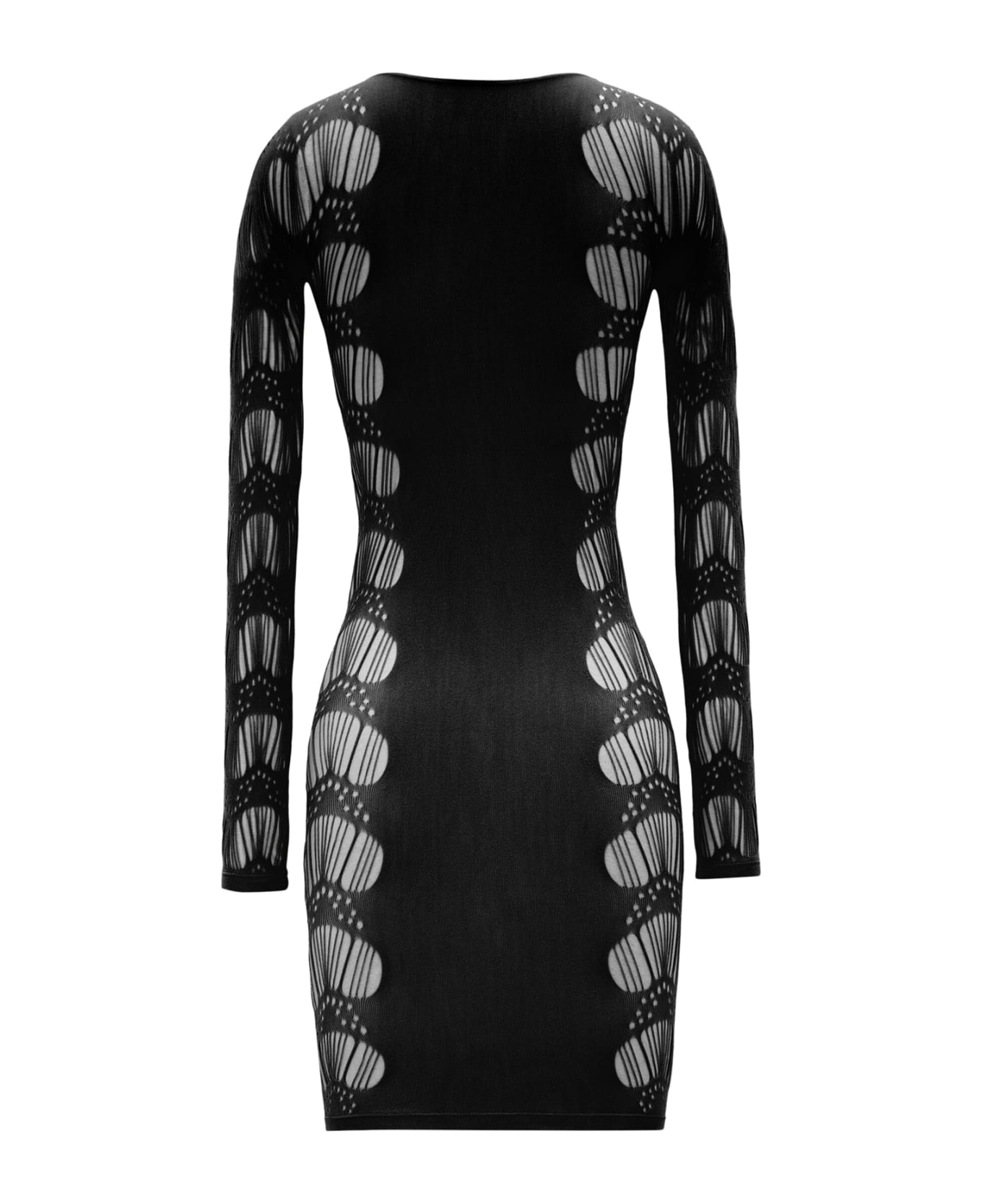 Saint Laurent Robe Decollete Manch Jersey Seamless Graphique - Noir