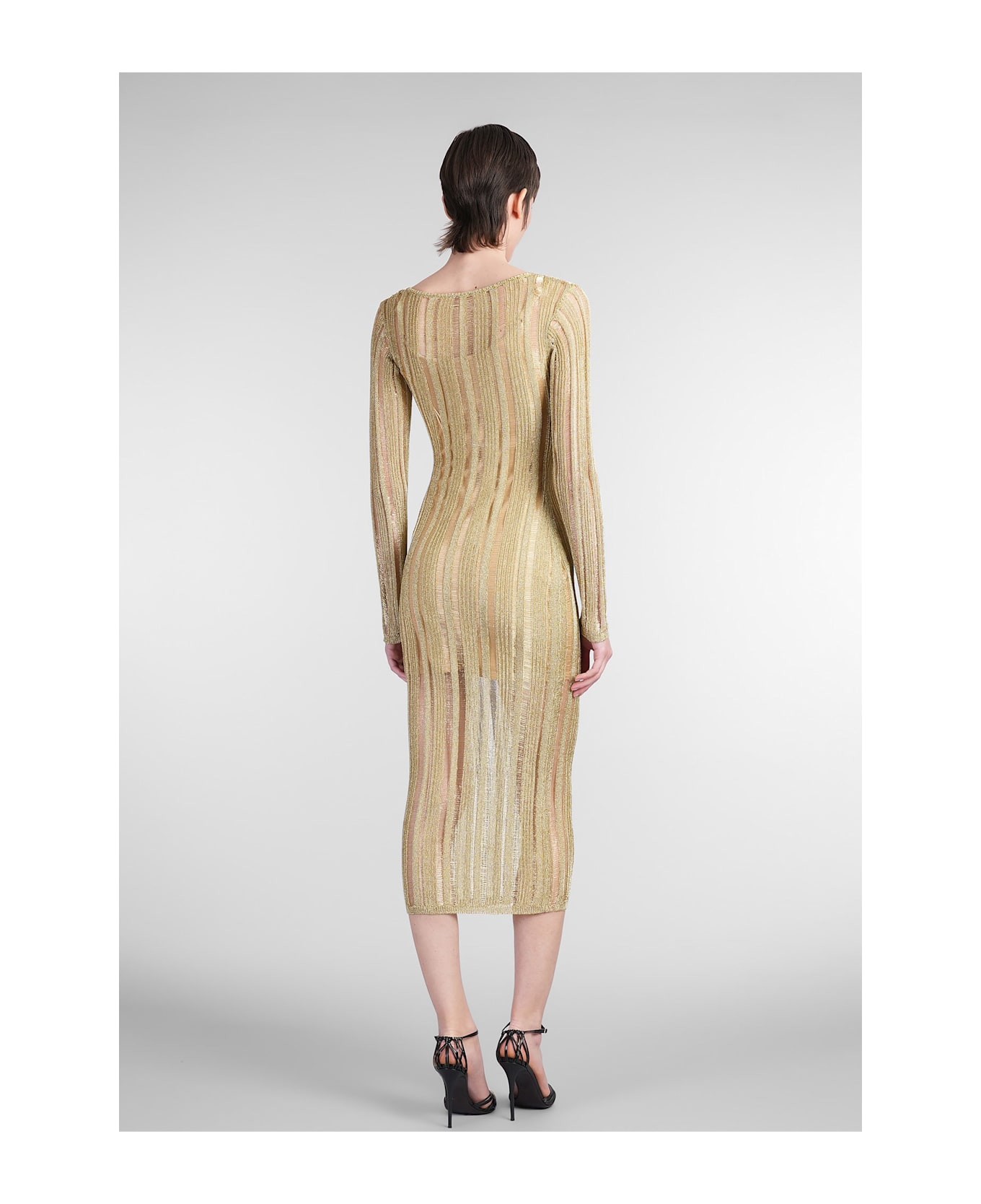 Cult Gaia Espen Long Dress In Gold Viscose - gold
