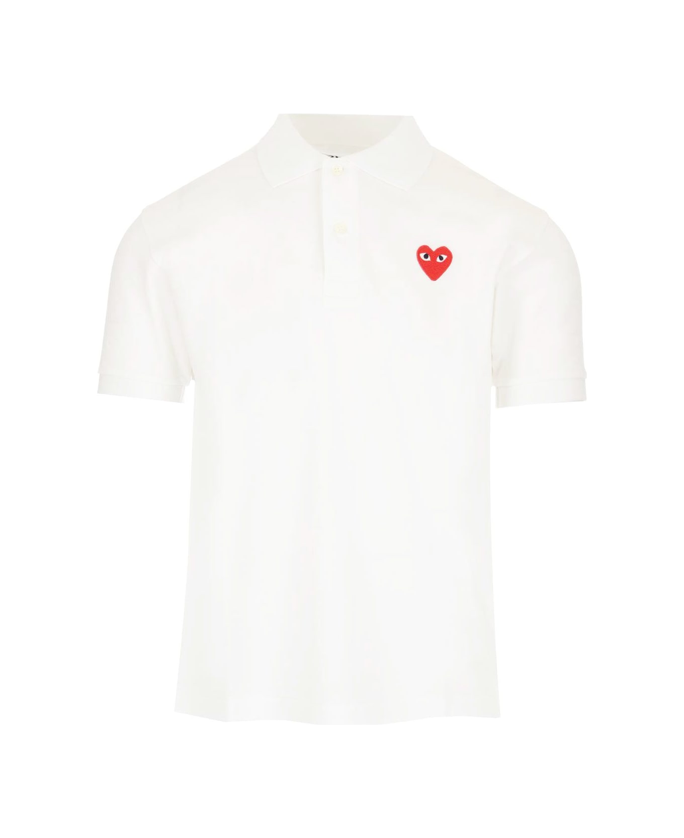 Comme des Garçons Play Half-sleeved Polo - White