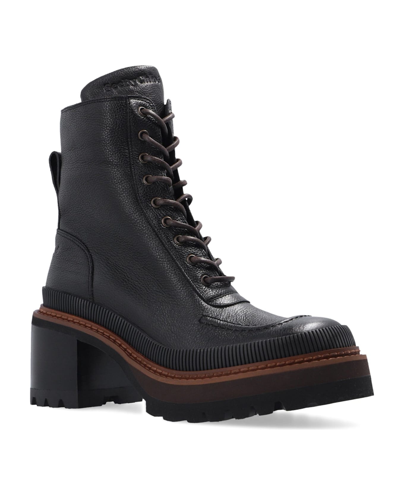 See by Chloé Mahalia Leather Lace-up Boots - Black