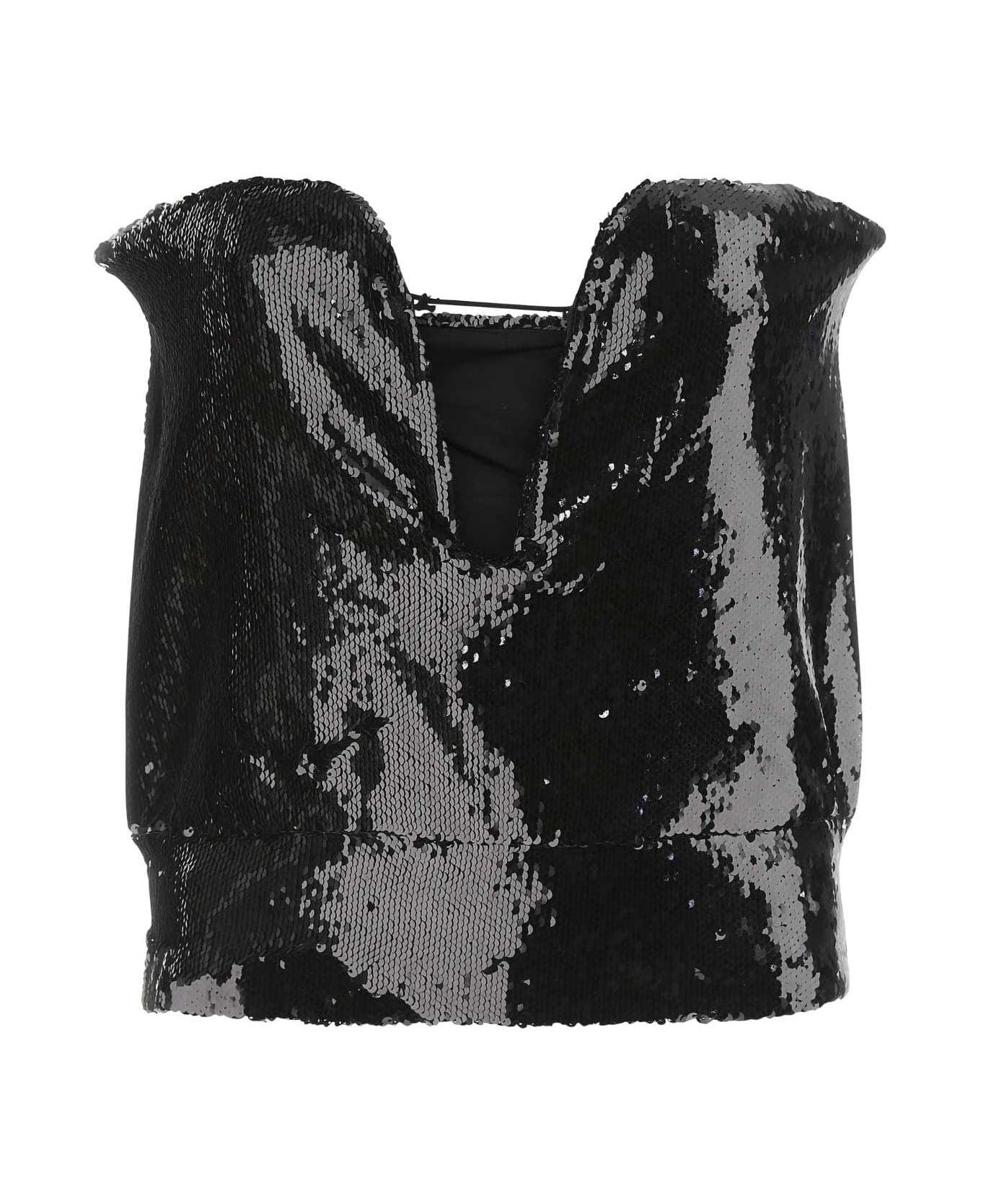 Isabel Marant Black Sequins Mandy Top - 01BK