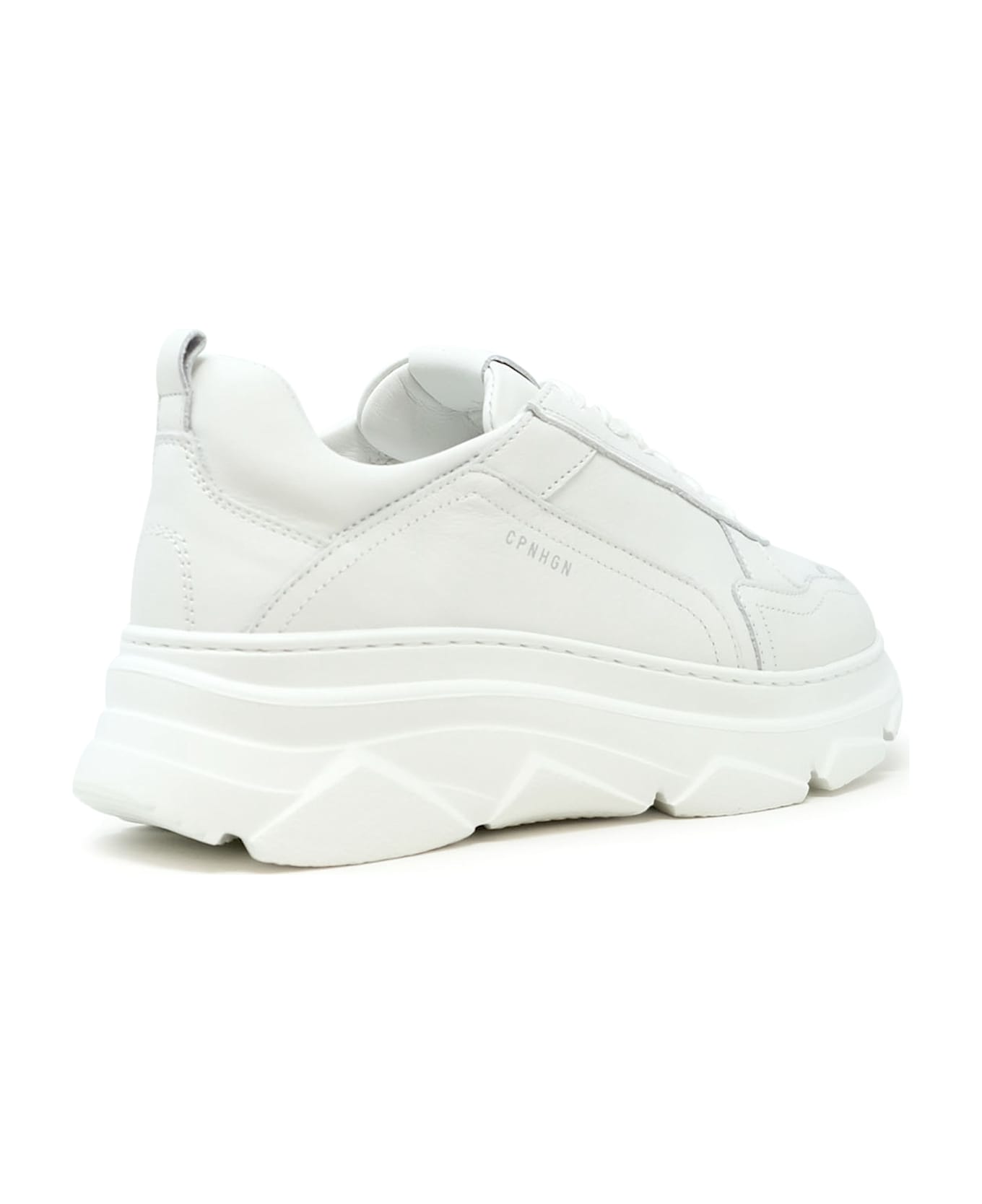 Copenhagen White Leather Sneakers - WHITE