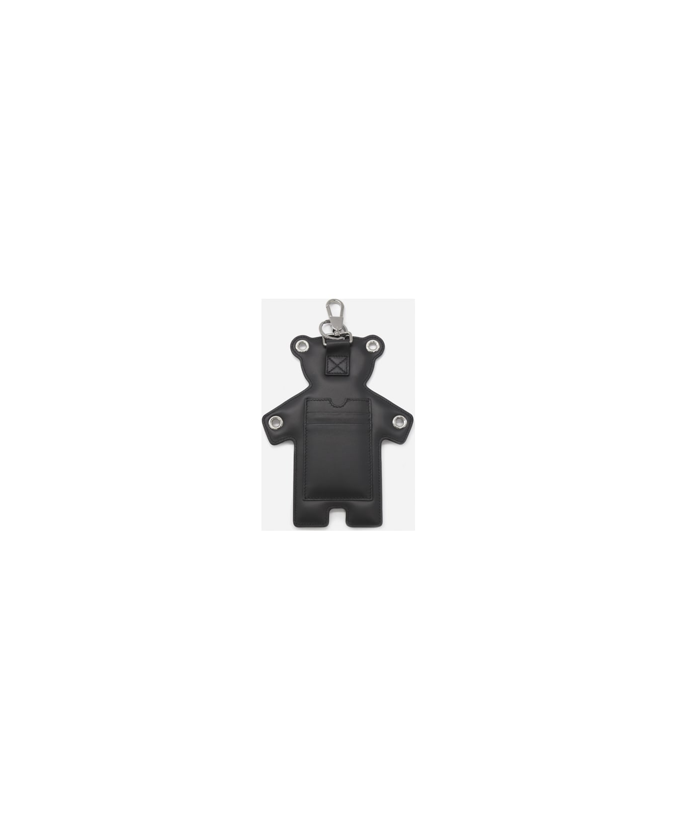 Burberry Thomas Bear Charm In Leather - Black キーリング