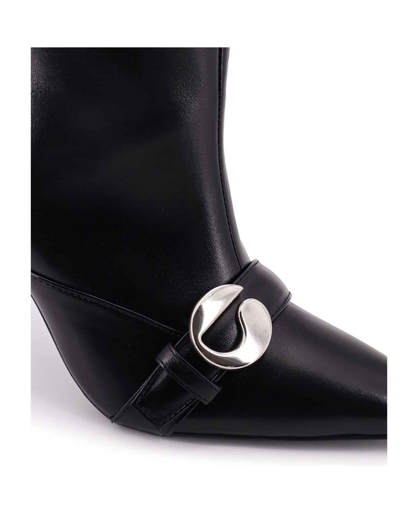 Coperni Belt Leather Boots - Black