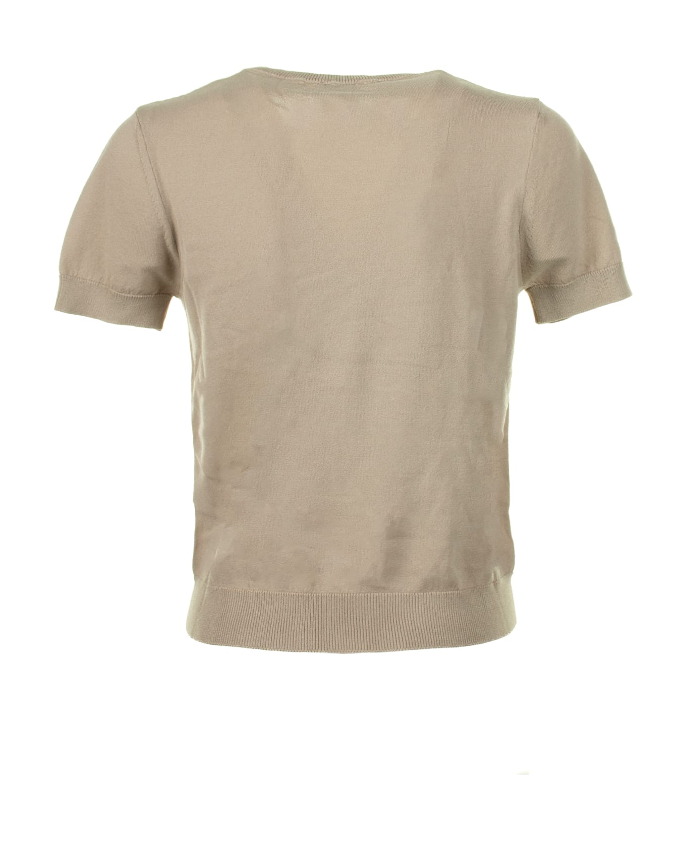 Cruna T-shirt In Beige Cotton Thread - TORTORA