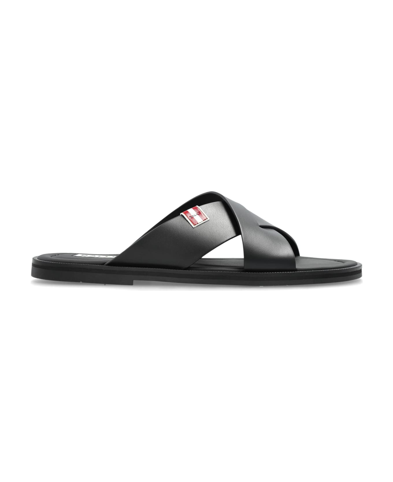 Bally Leather Slides Glorany - Black