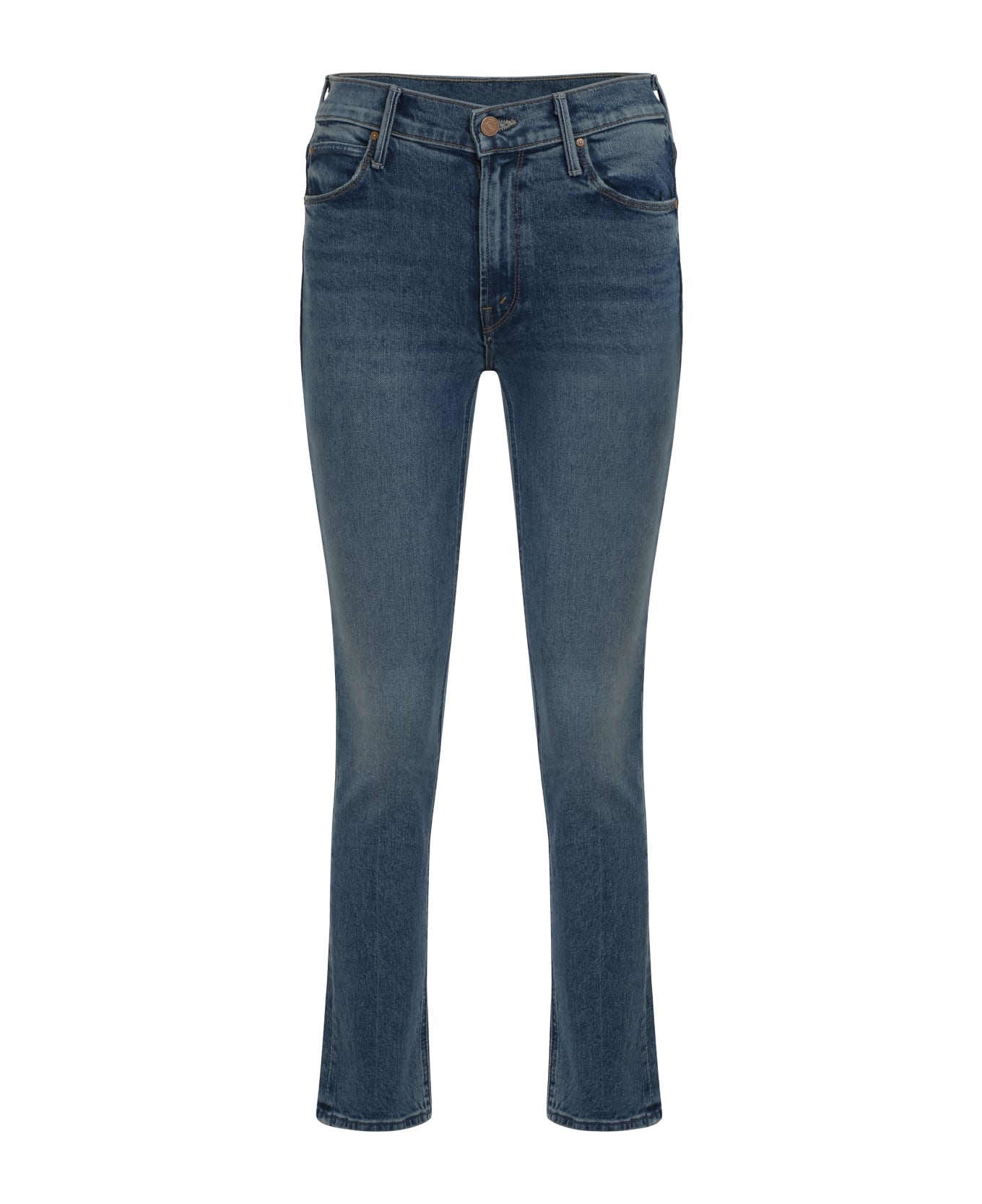 Mother The Mid Rise Dazzer Ankle Straight Leg Jeans - Denim