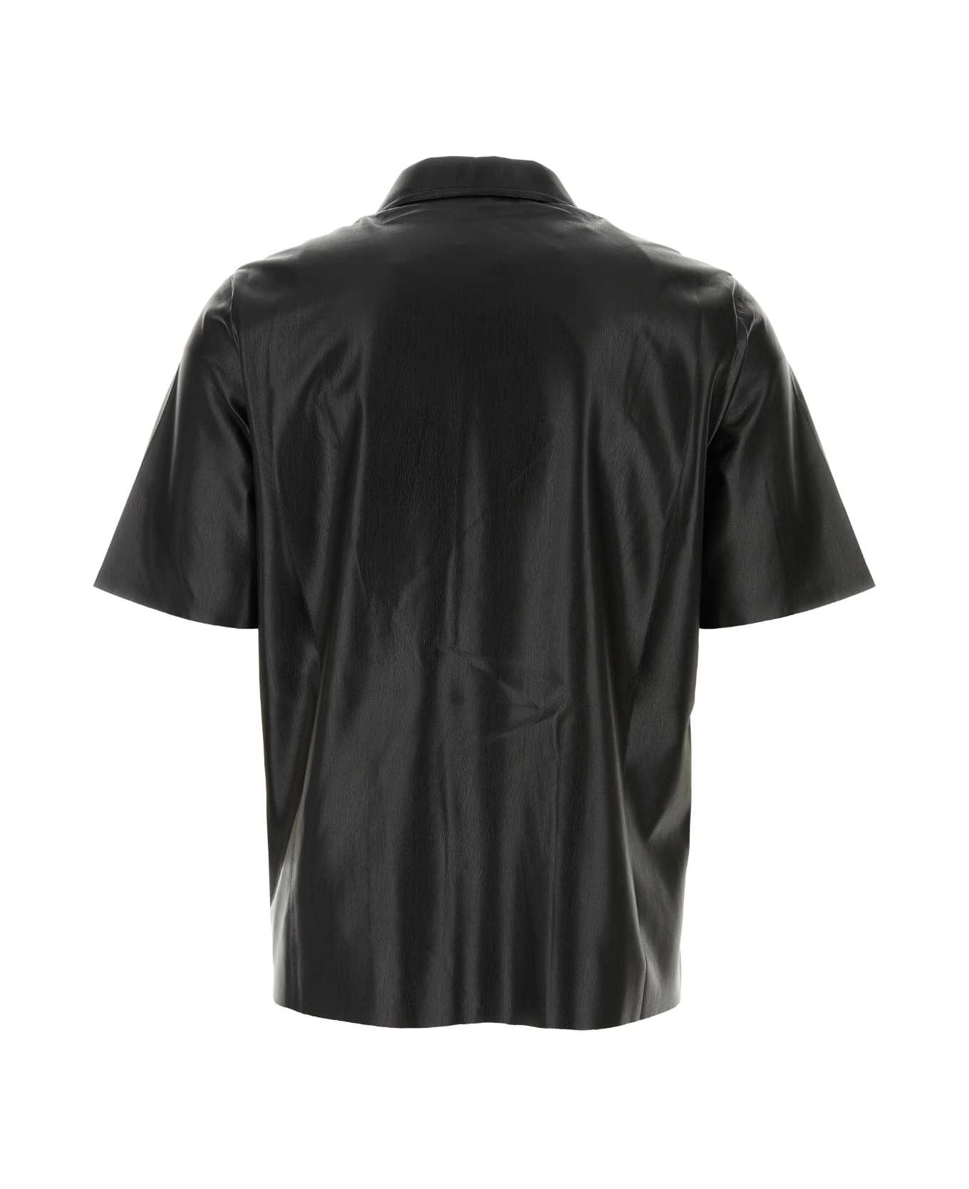 Nanushka Black Synthetic Leather Bodil Shirt - BLACK