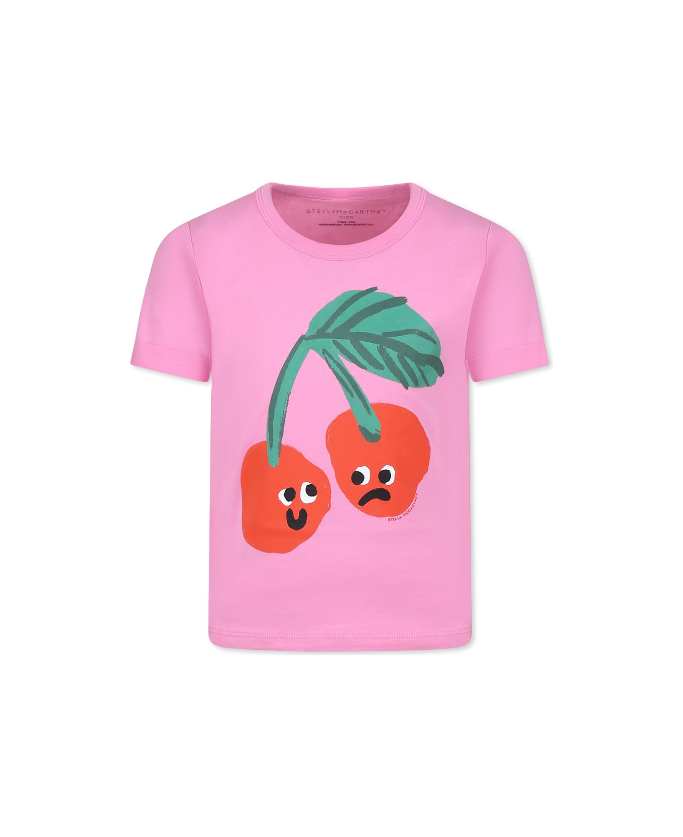 Stella McCartney Kids Pink T-shirt For Girl With Cherries - Pink