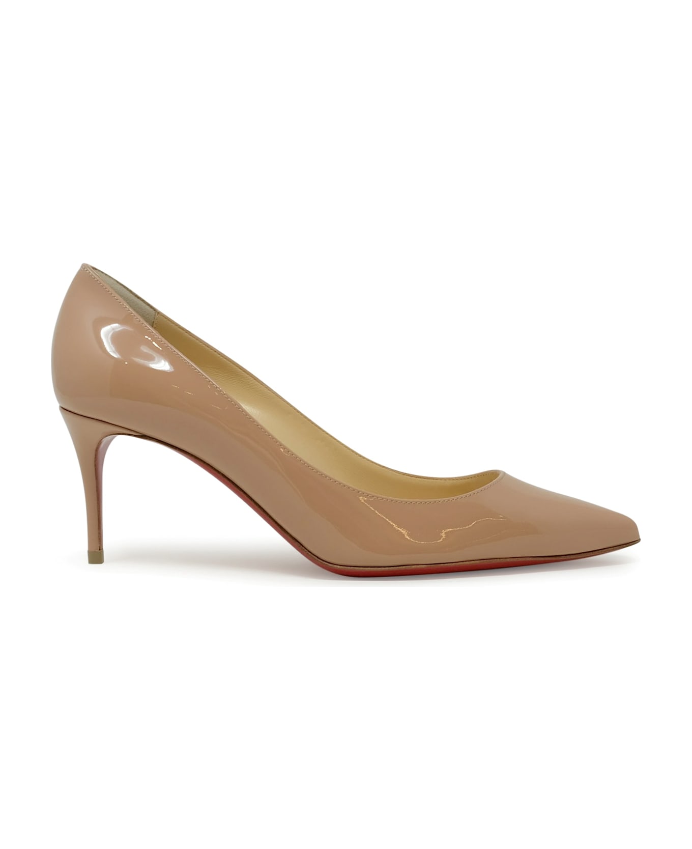 Christian Louboutin Nude Patent Kate 70 Pumps - NUDE