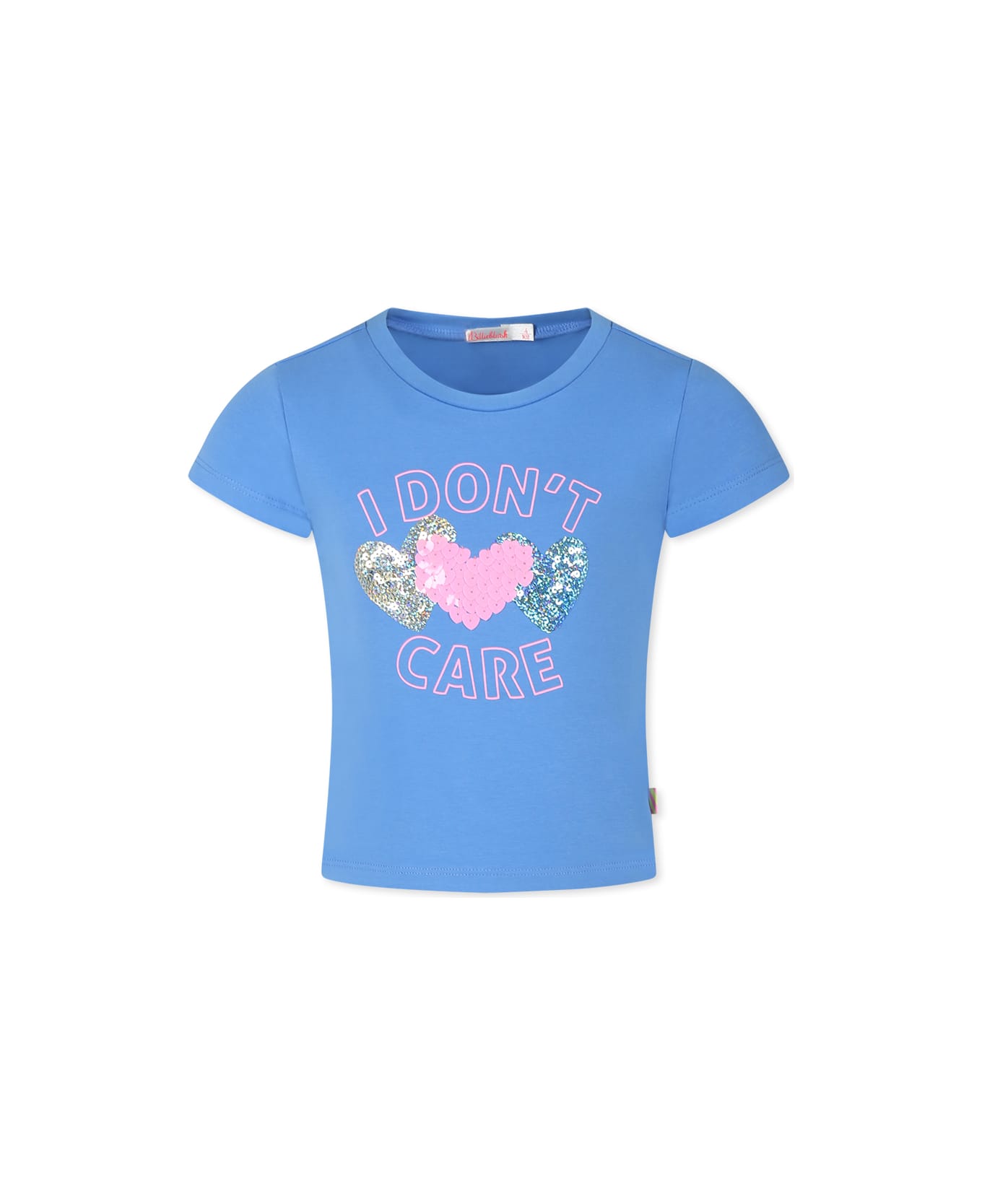 Billieblush Blue T-shirt For Girl With Hearts - Blue