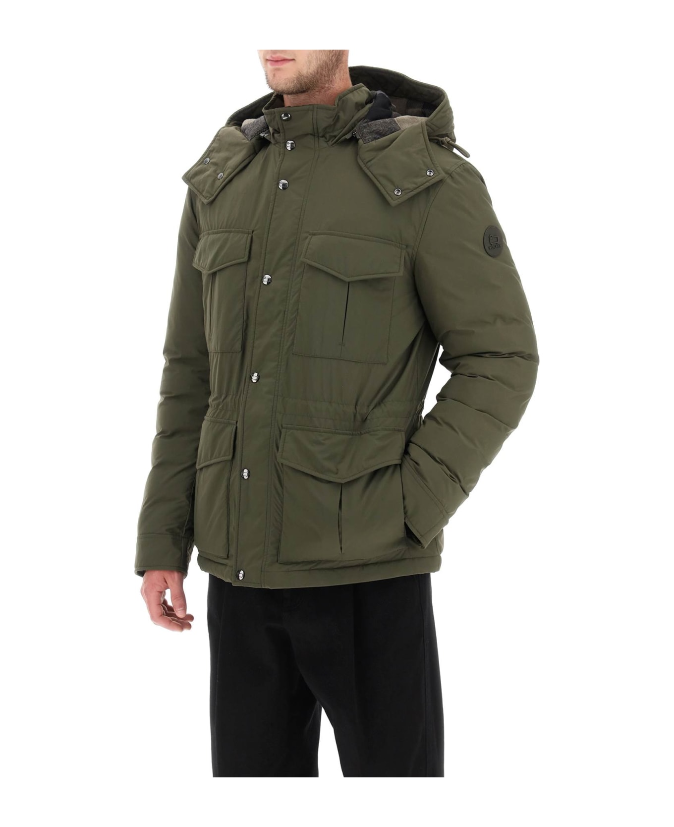 Woolrich 'aleutian' Hooded Field Jacket - Dark Green