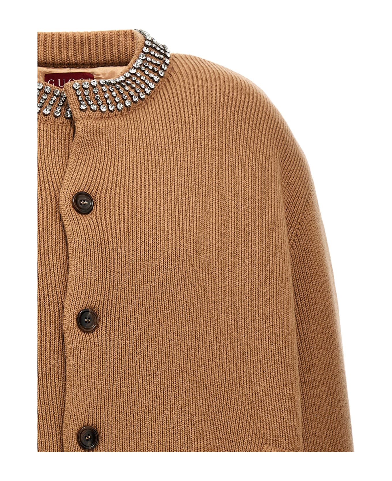 Gucci Jewel Padded Cardigan - Beige