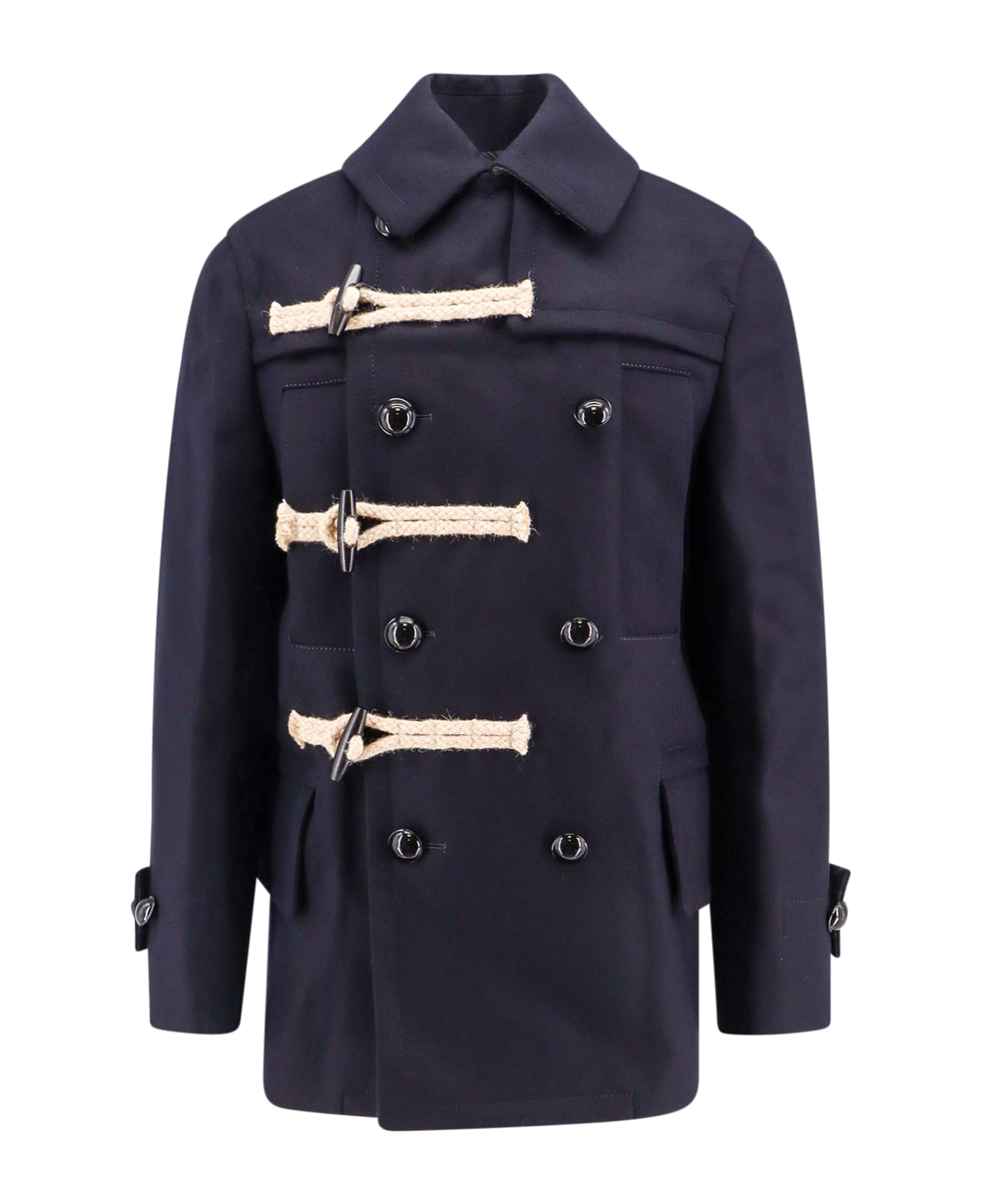 sacai Wool Melton Coat (Navy・2) Sacai 'wool Melton' Coat | italist