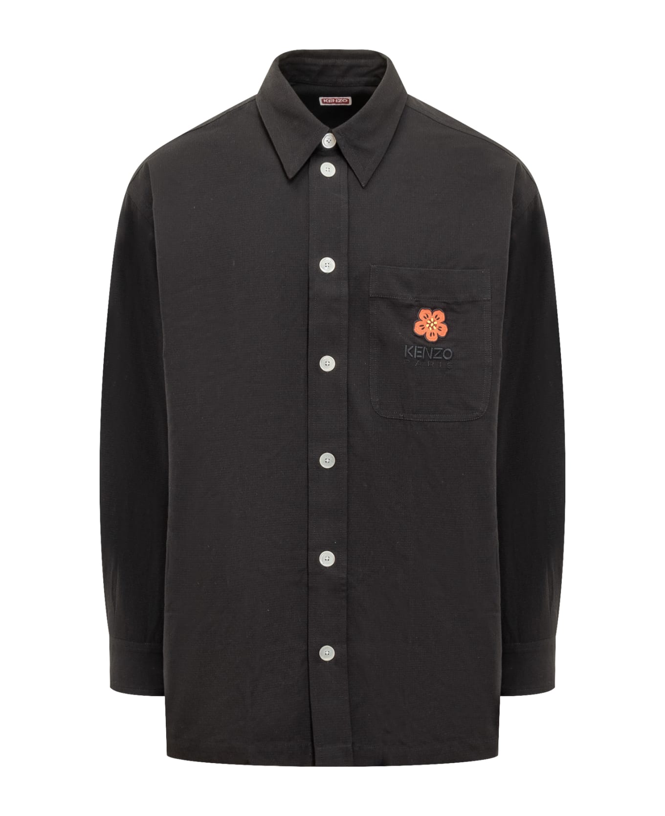 Kenzo Oversized Boke Flower Crest Shirt - BLACK