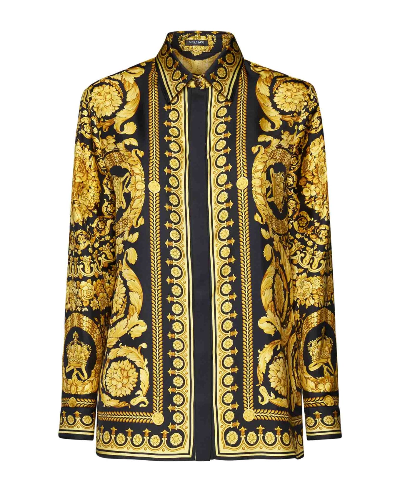 Versace Baroque Silk Shirt - Gold