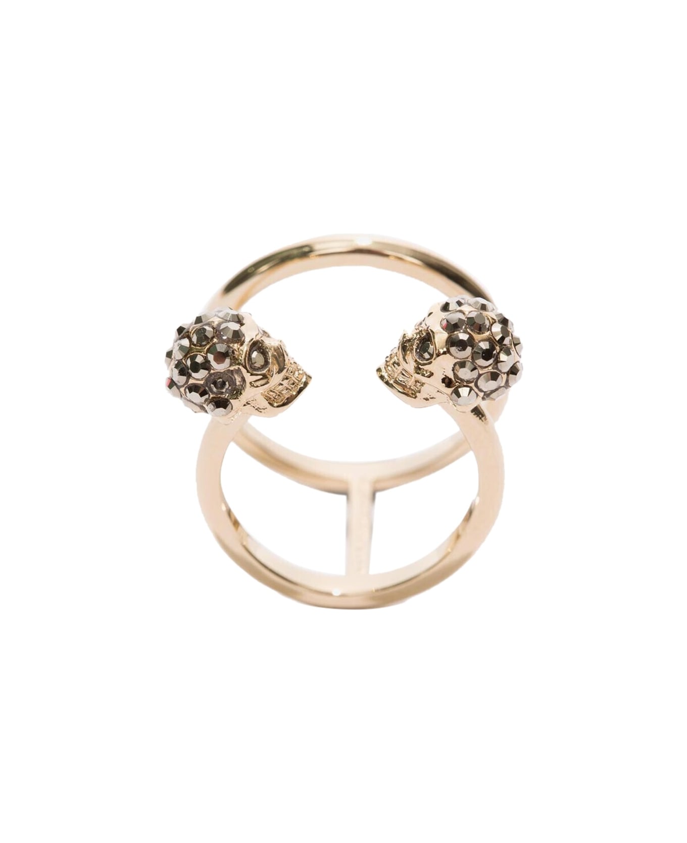 Alexander McQueen Anello Doppio Twin Skull