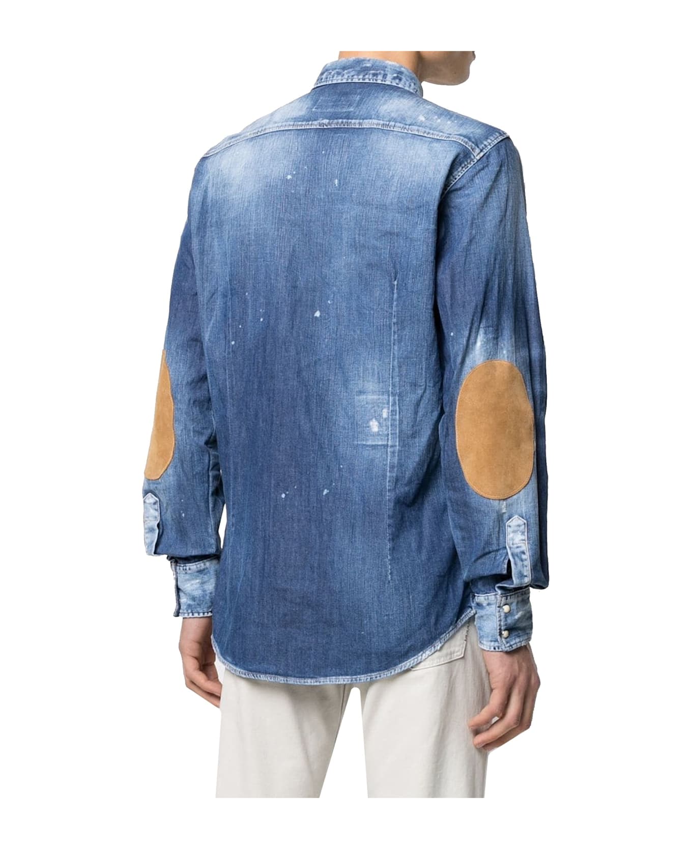 Dsquared2 Distressed Effect Denim Shirt - Blue