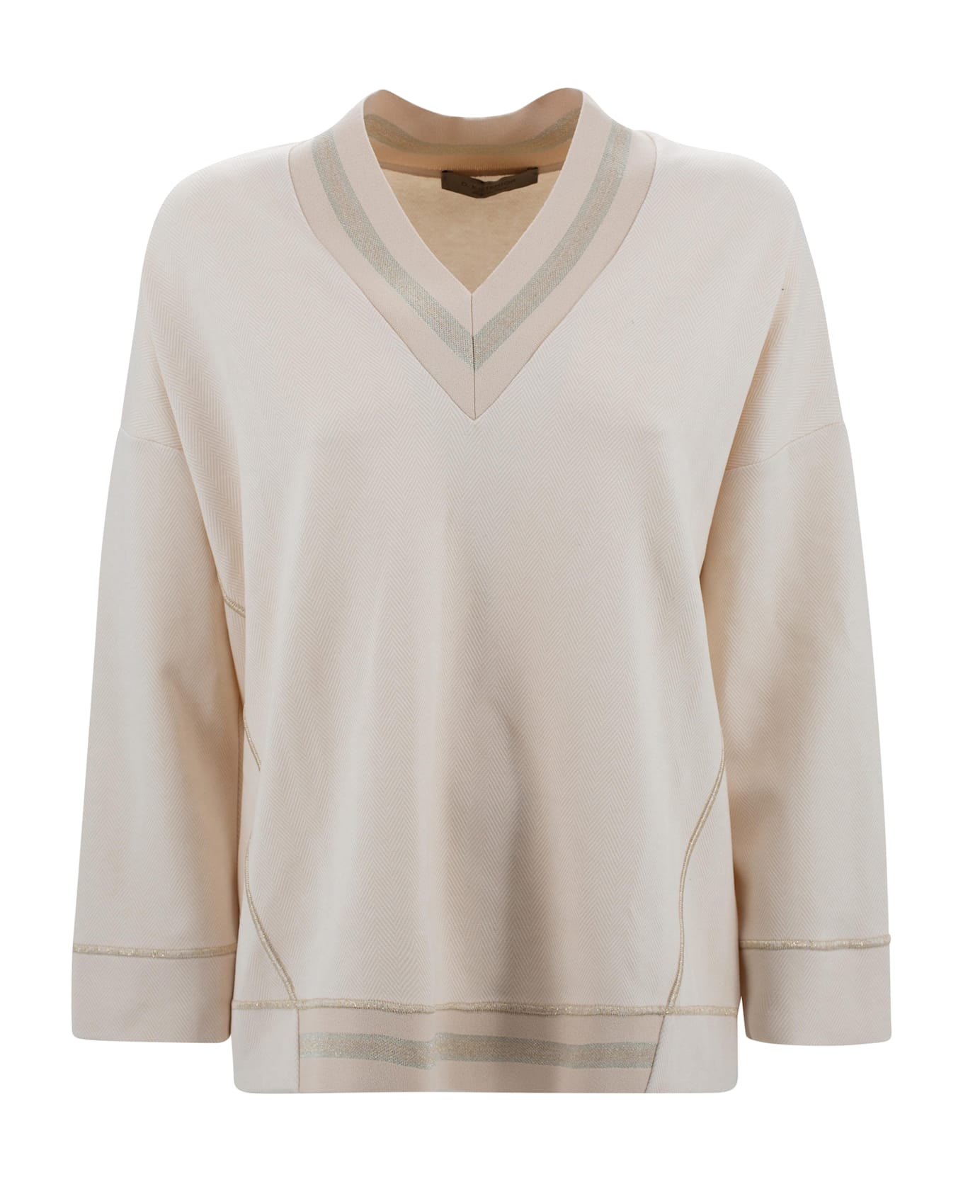 D.Exterior Sweatshirt Plug V-neck - Marmo