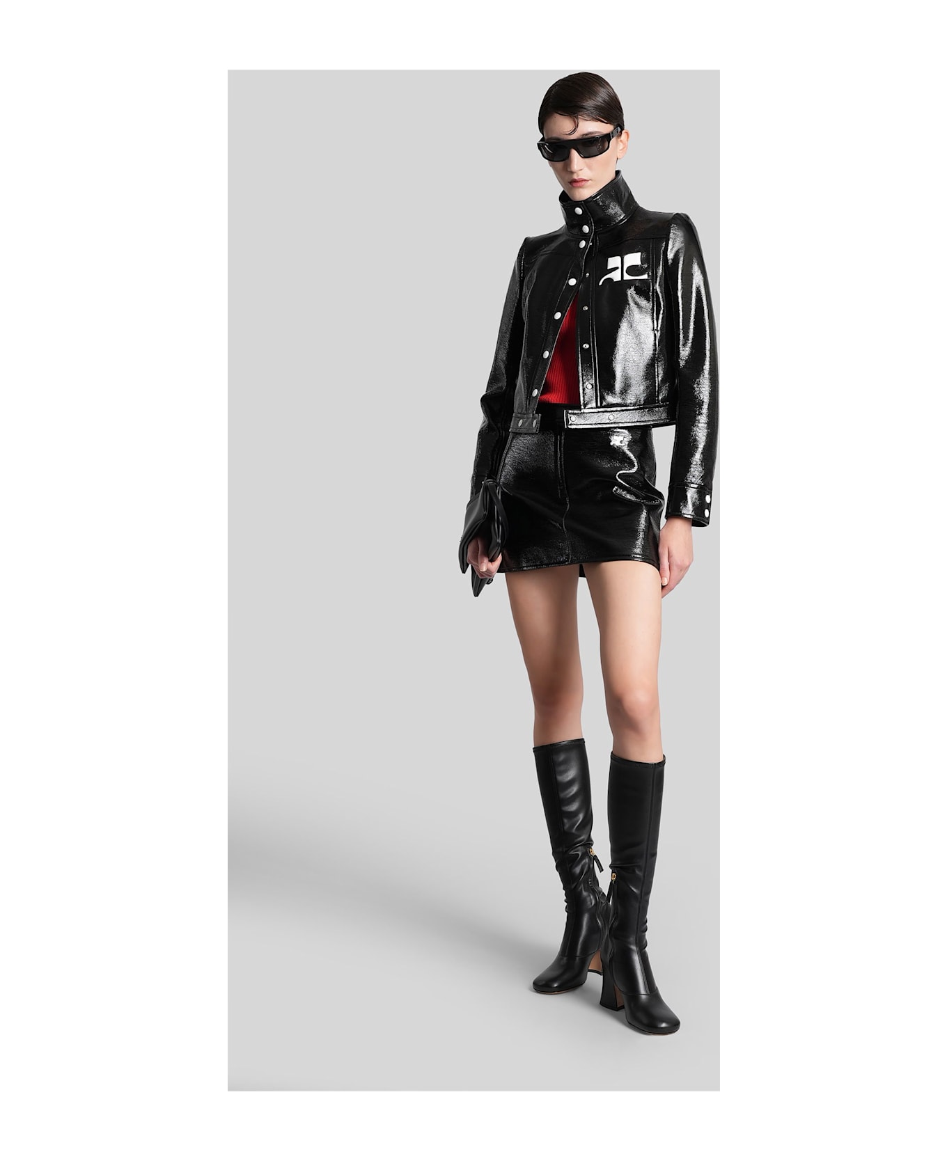 Courrèges Casual Jacket In Black Cotton - black