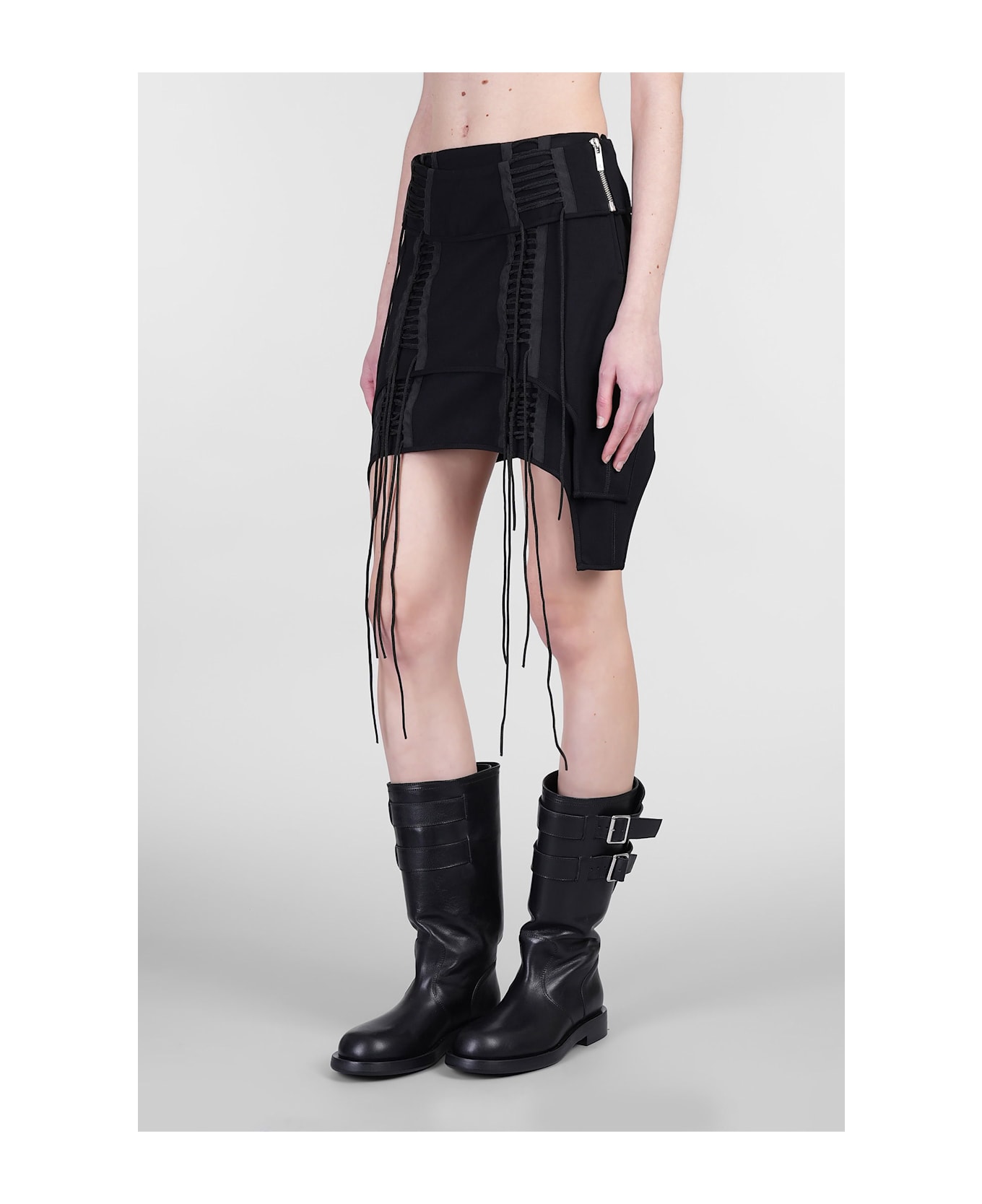 Helmut Lang Skirt In Black Rayon - black