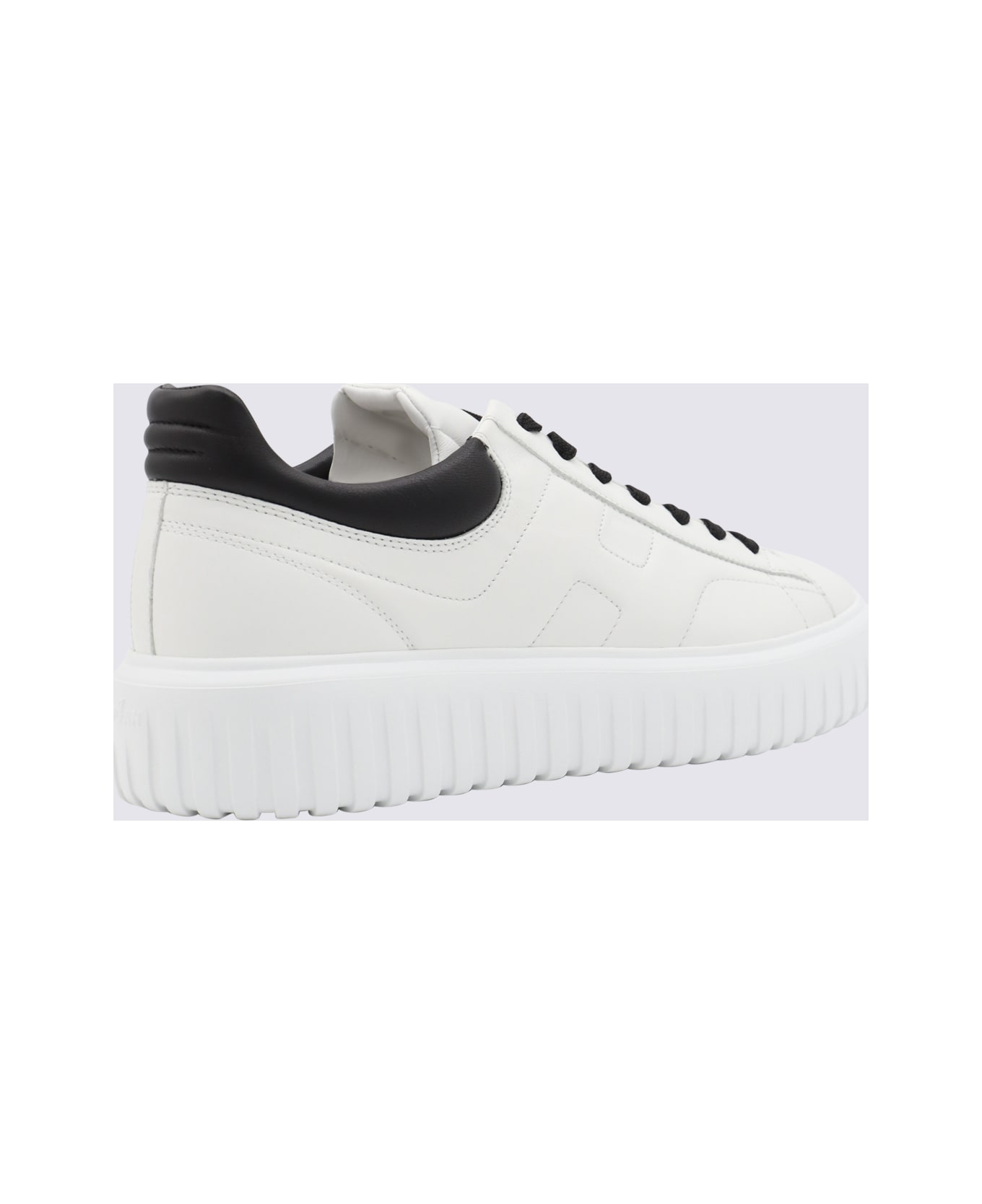 Hogan White And Black Leather Sneakers - White