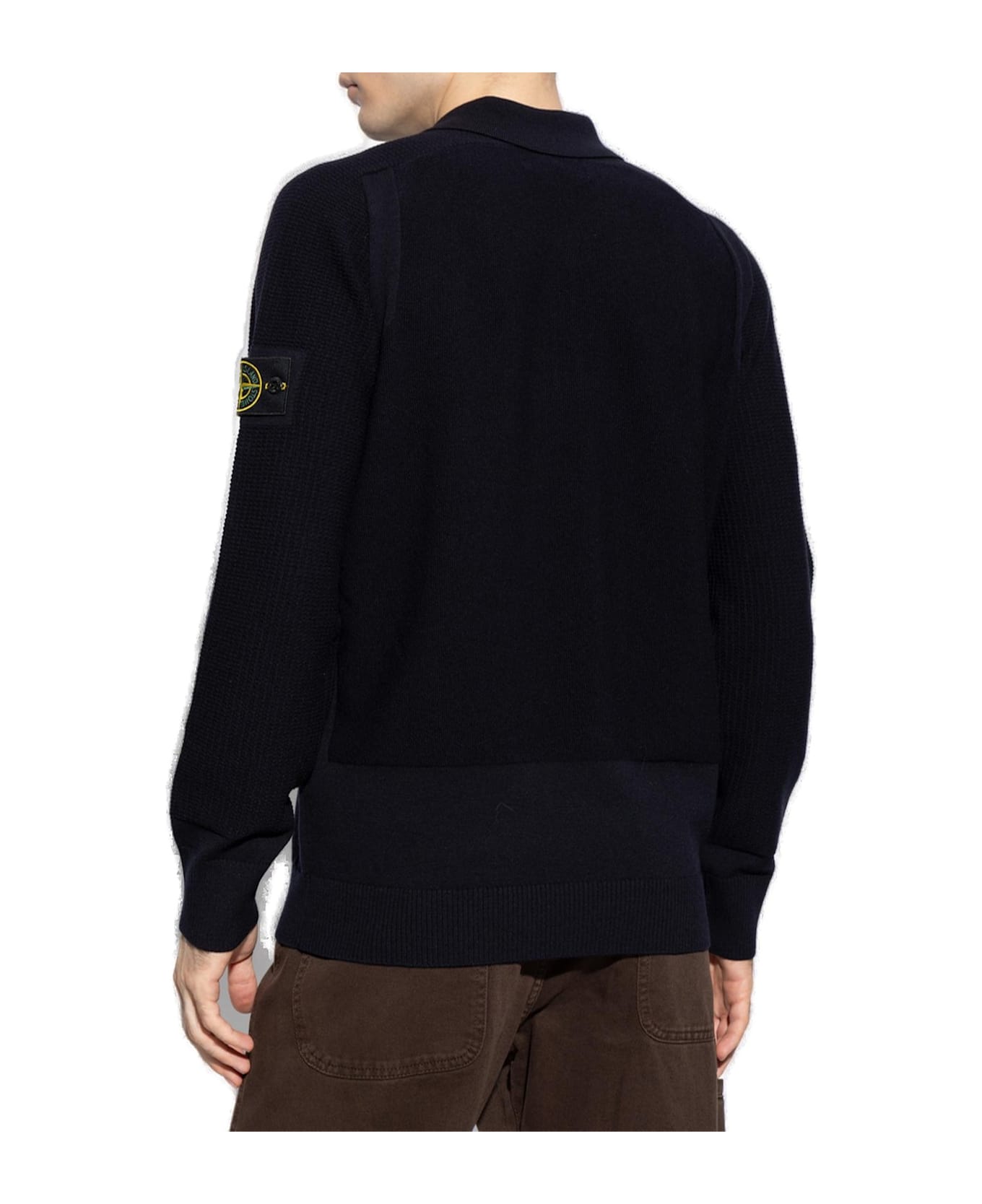 Stone Island Compass-badge Knitted Jumper - Blu