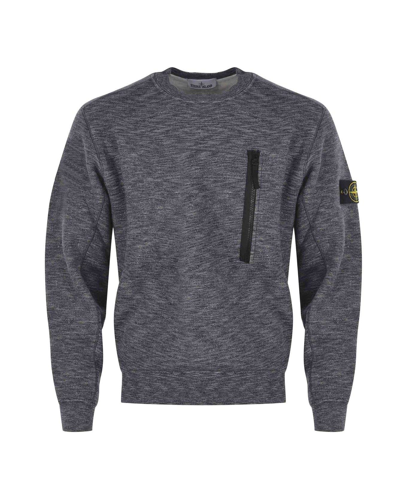 Stone Island Chest-pocket Front Yoke Sweatshirt - Grigio
