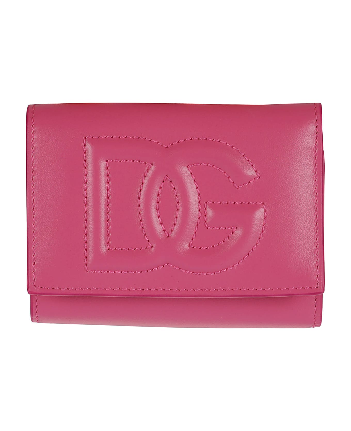 Dolce & Gabbana Logo Embossed Snap Button Wallet - Glicine