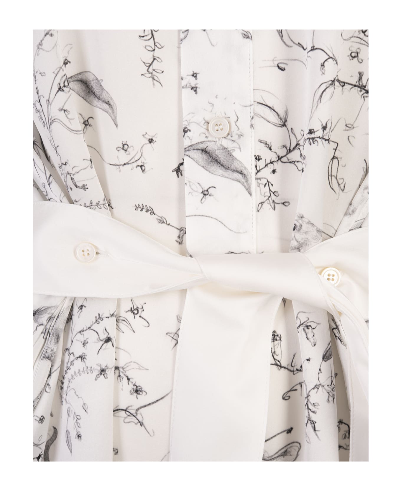 Fabiana Filippi Long Satin Dress With Fabula Print - White