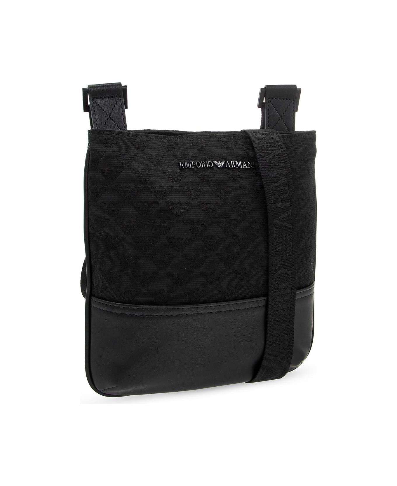 Emporio Armani Shoulder Bag With Logo - Nero