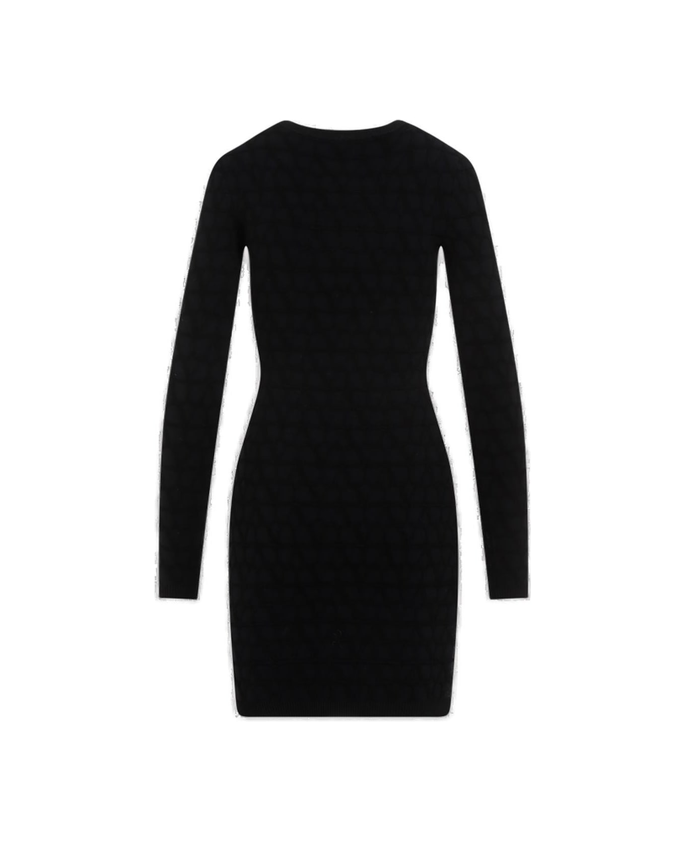 Valentino Toile Iconographe Crewneck Dress - Black