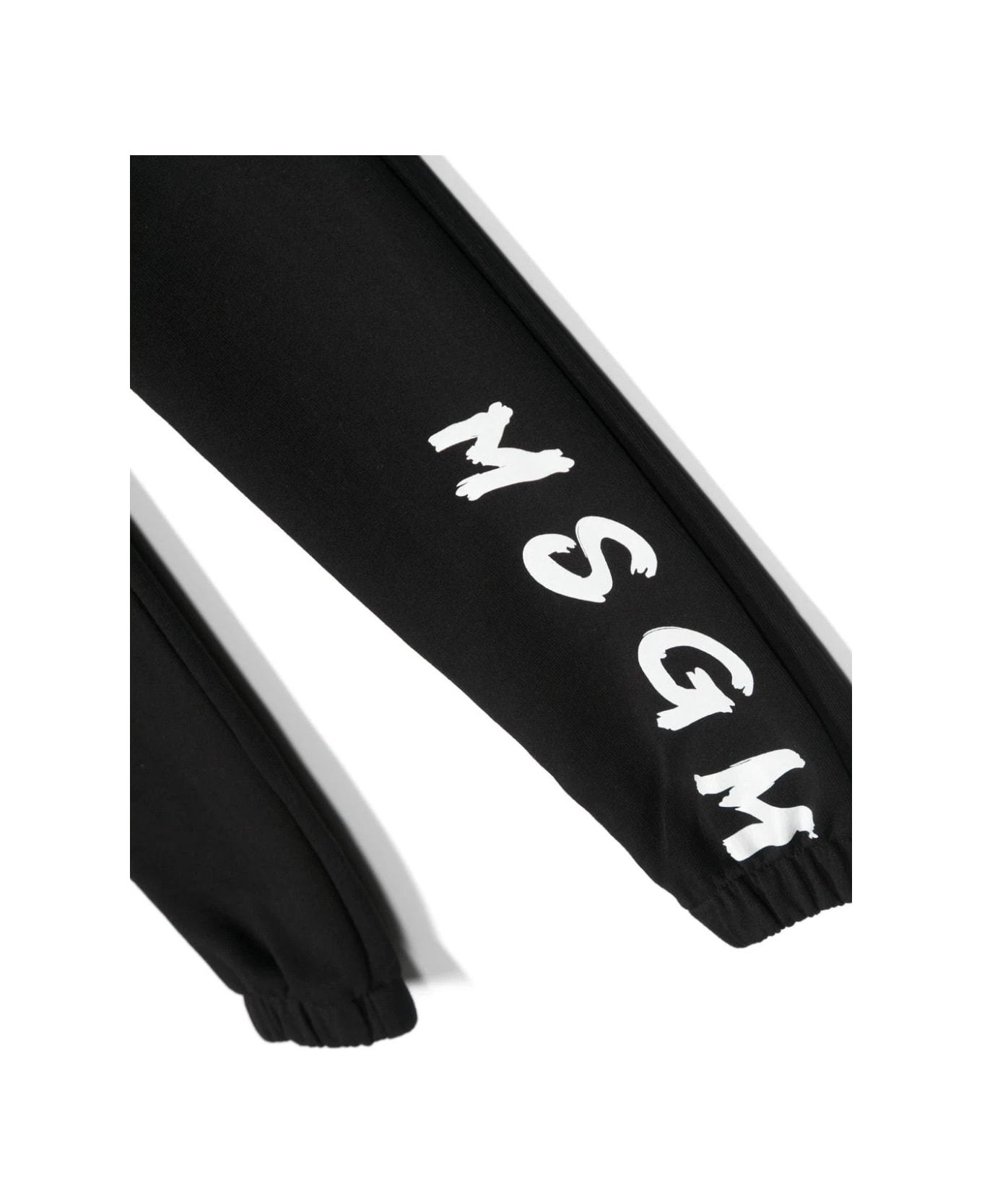 MSGM Pantaloni Con Logo - Black ボトムス