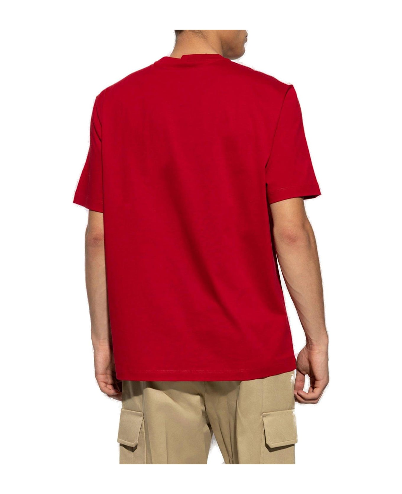 Versace Logo-embroidered Crewneck T-shirt - Red