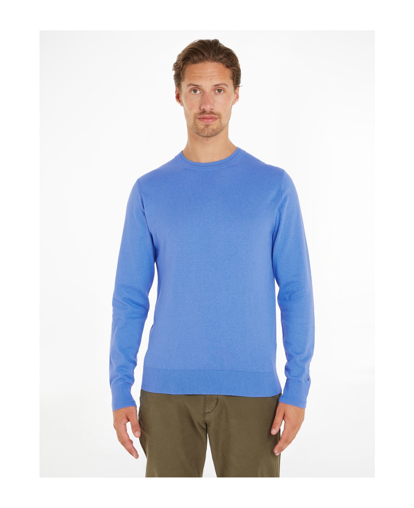 Tommy Hilfiger Light Blue Crew Neck Sweater - BLUE SPELL ニットウェア