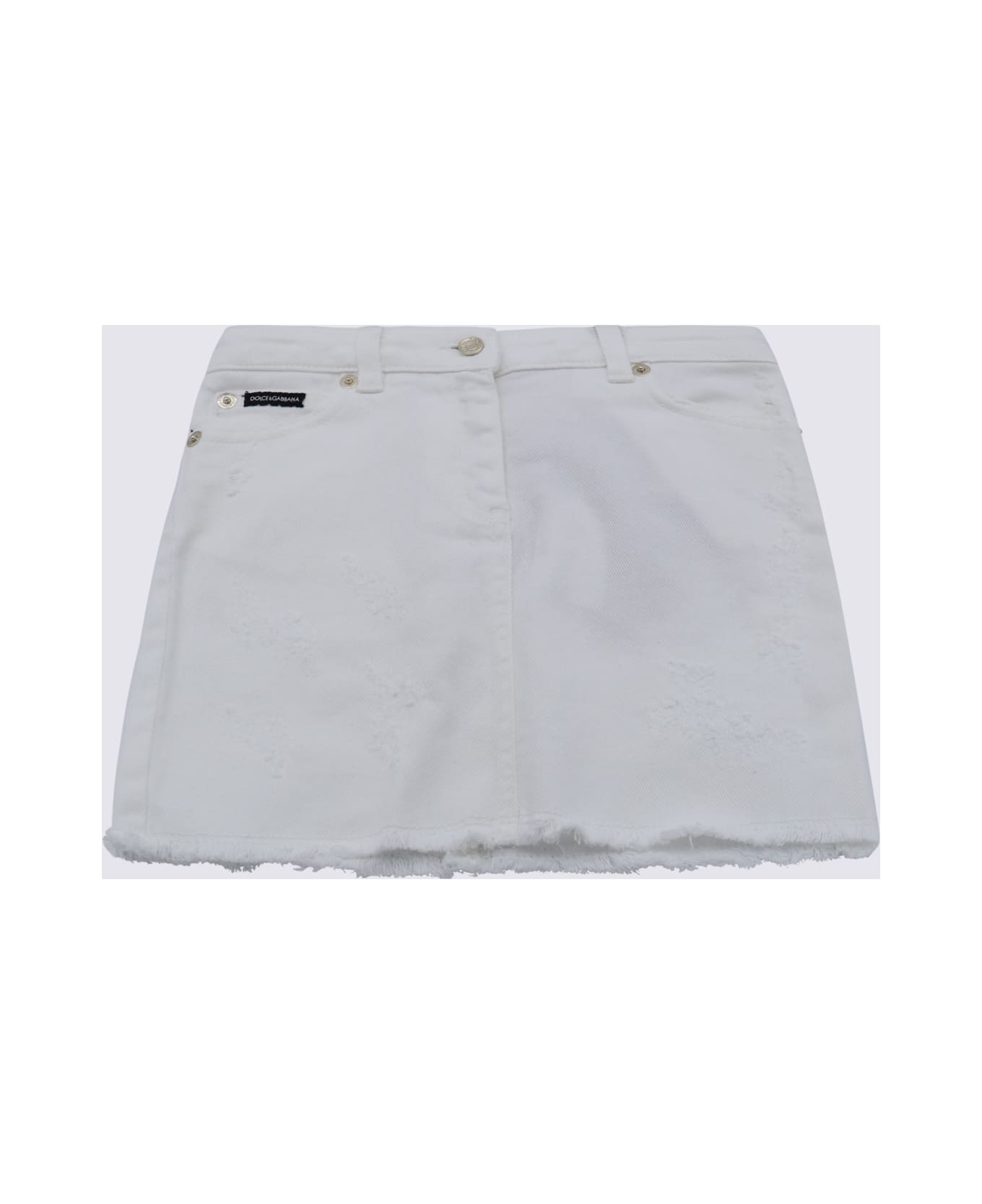 Dolce & Gabbana White Cotton Skirt - White