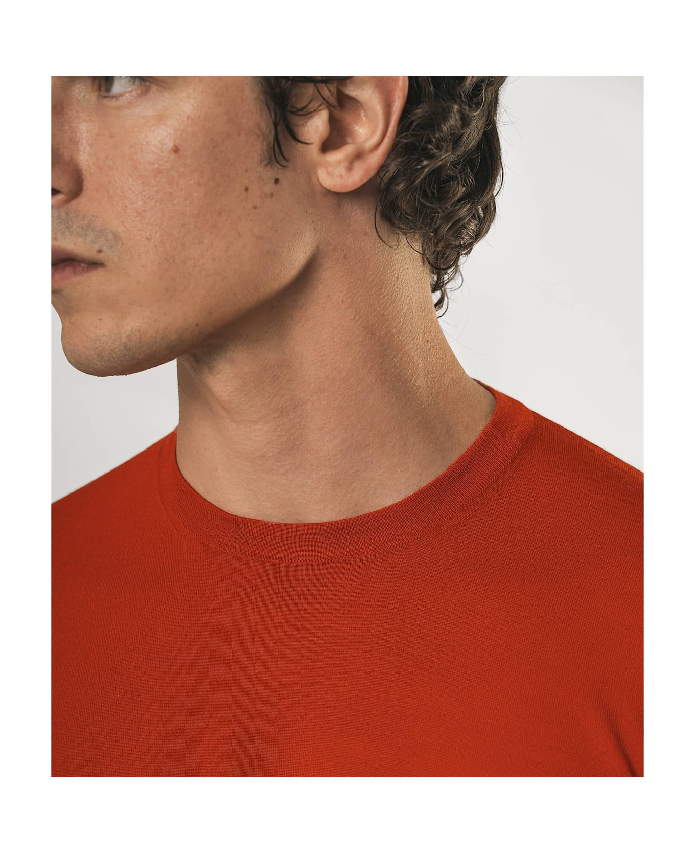Larusmiani Crewneck Roquebrune T-Shirt - Firebrick