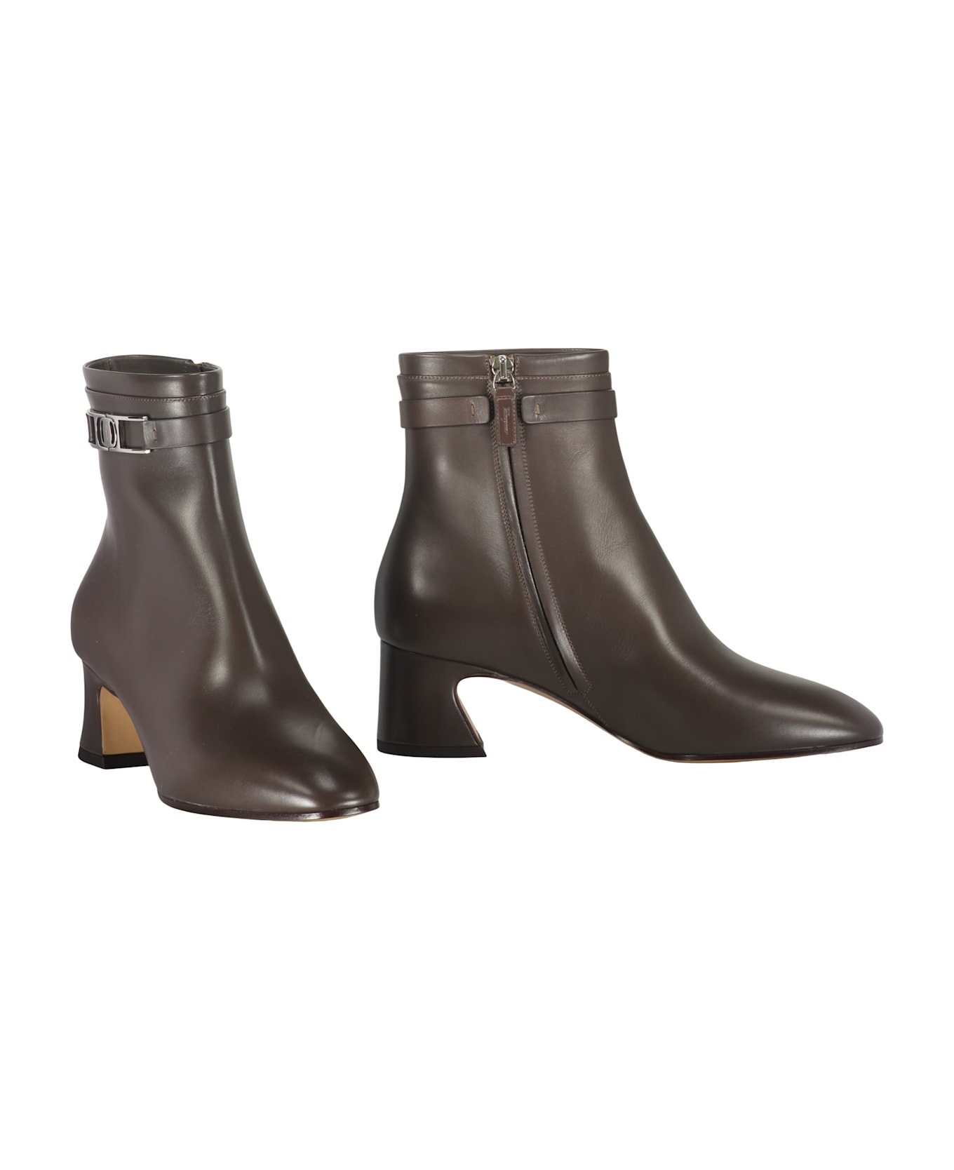 Ferragamo Leather Ankle Boots - brown