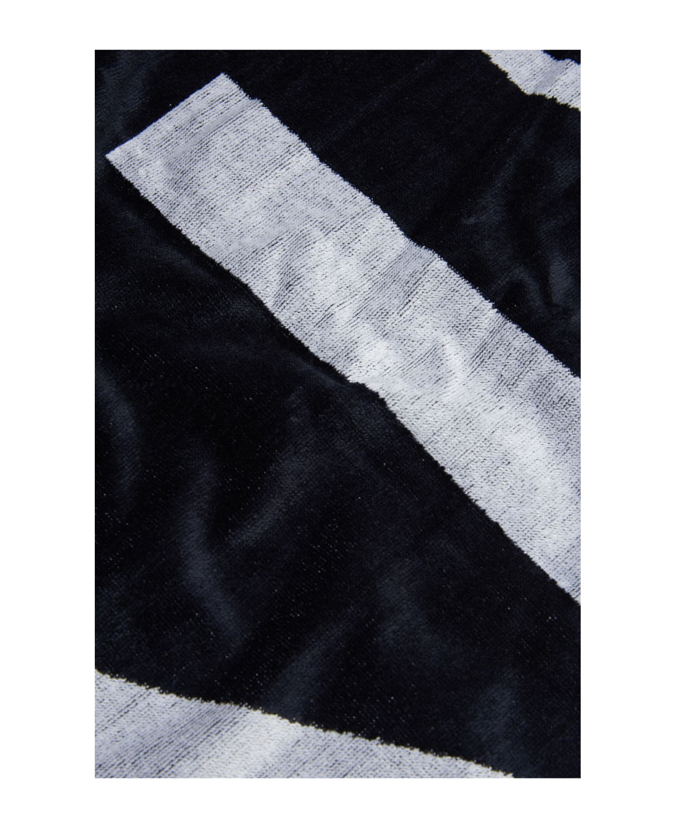 N.21 N21h2u Towel N°21 Black Terry Beach Towel With Maxi-logo - Black