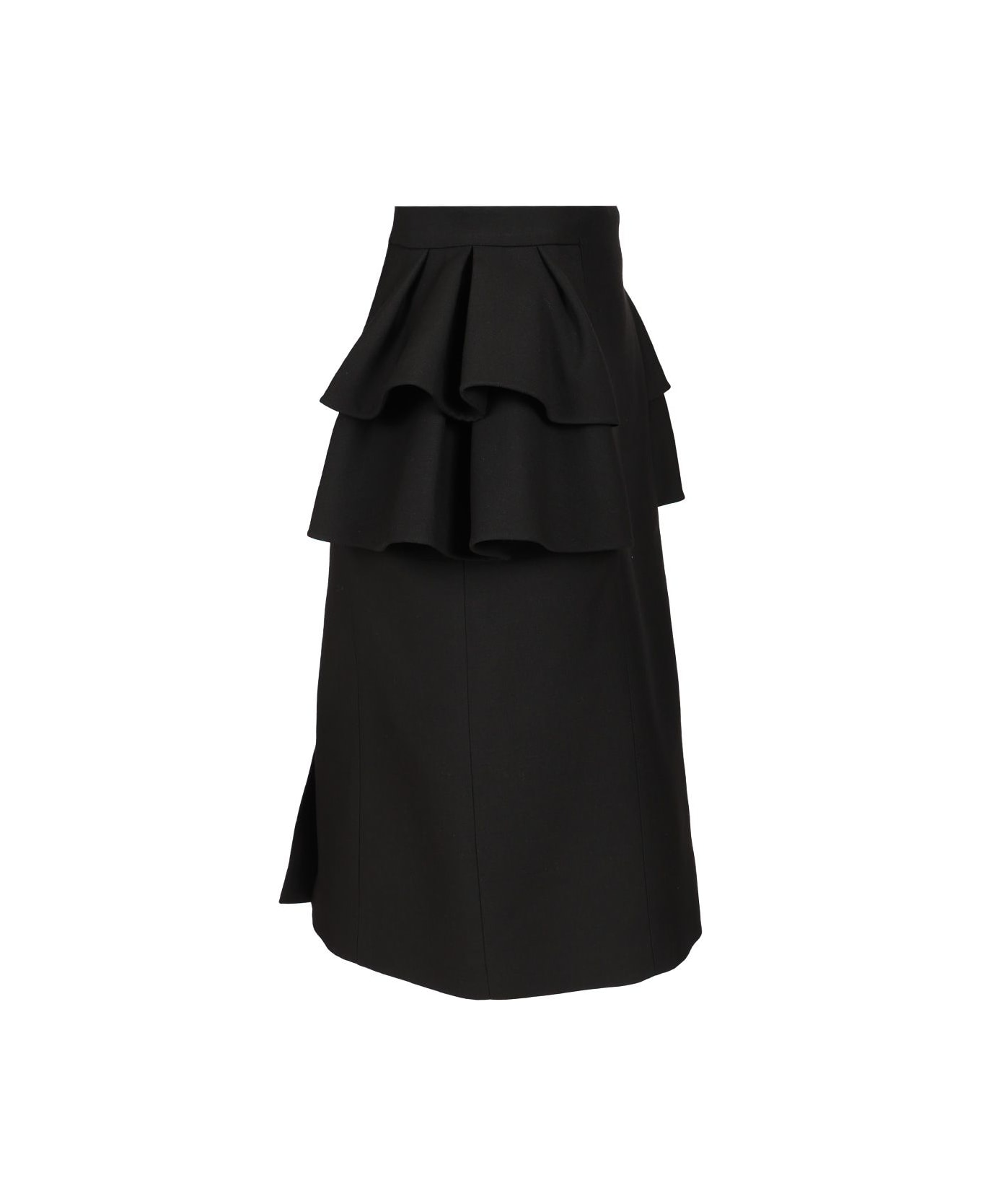 Valentino Crepe Couture Midi Skirt - Black