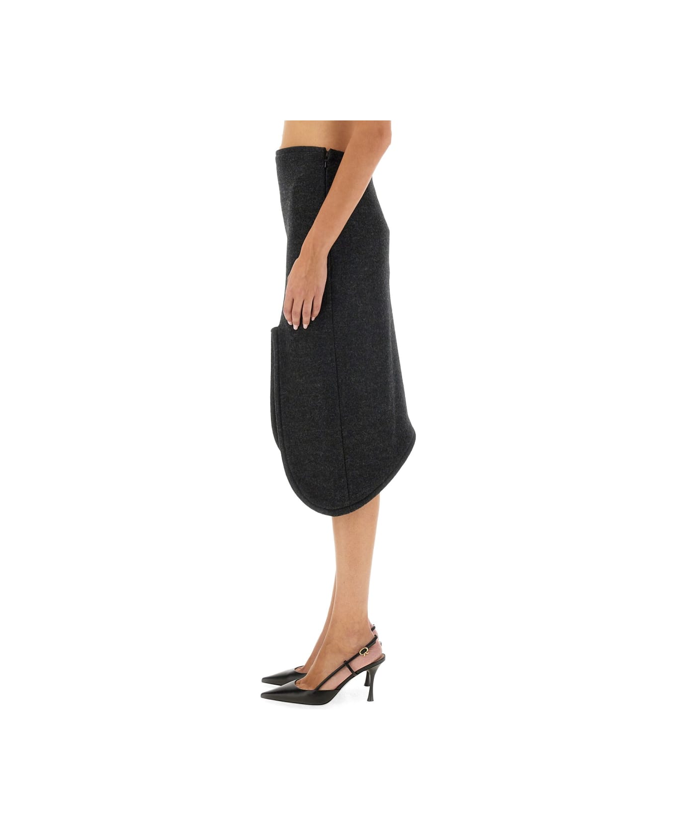 Victoria Beckham Padded Skirt With Tube Detail - GREY