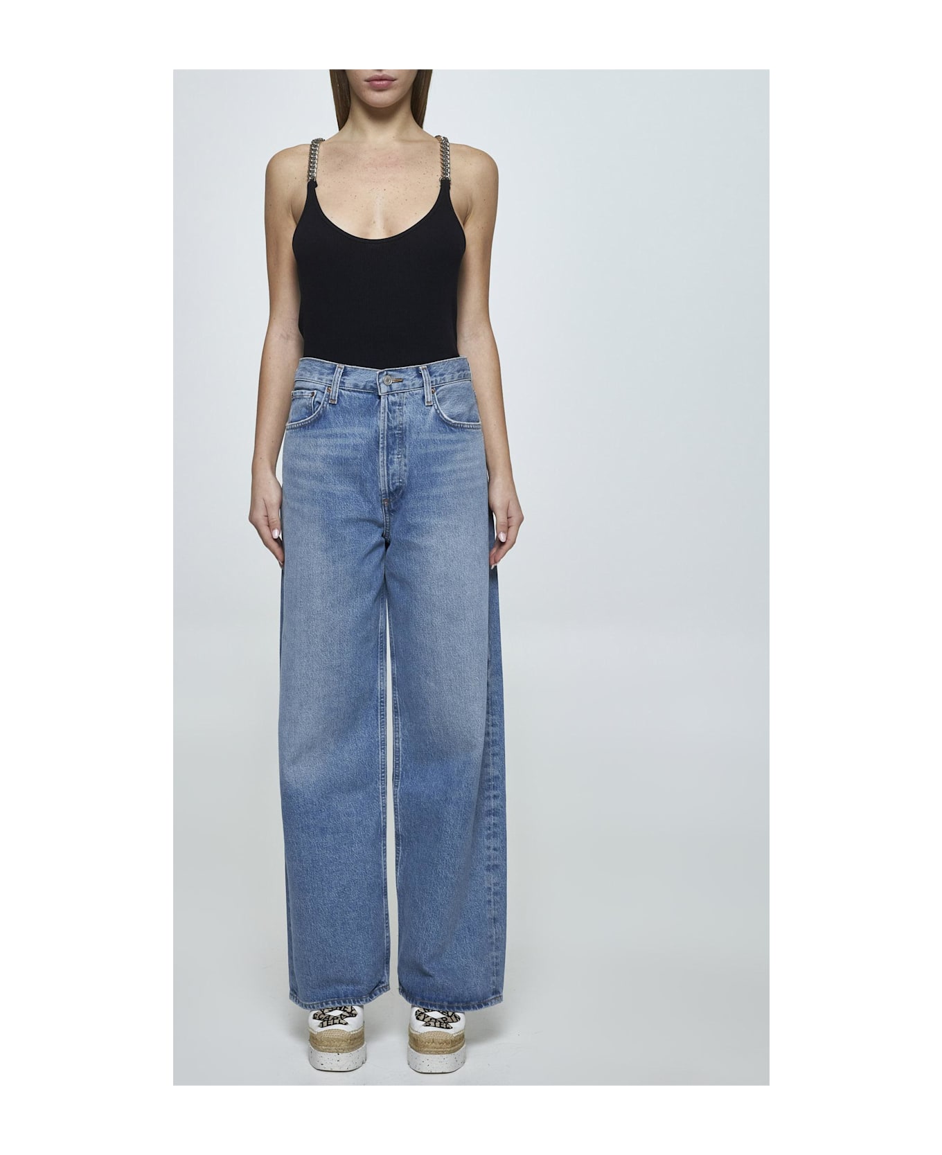Stella McCartney Chain Straps Cotton Tank Top - Black