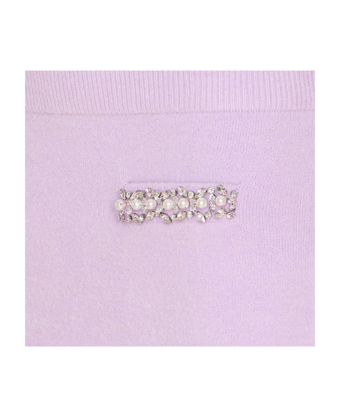 self-portrait Crystal Knit Skirt - Purple